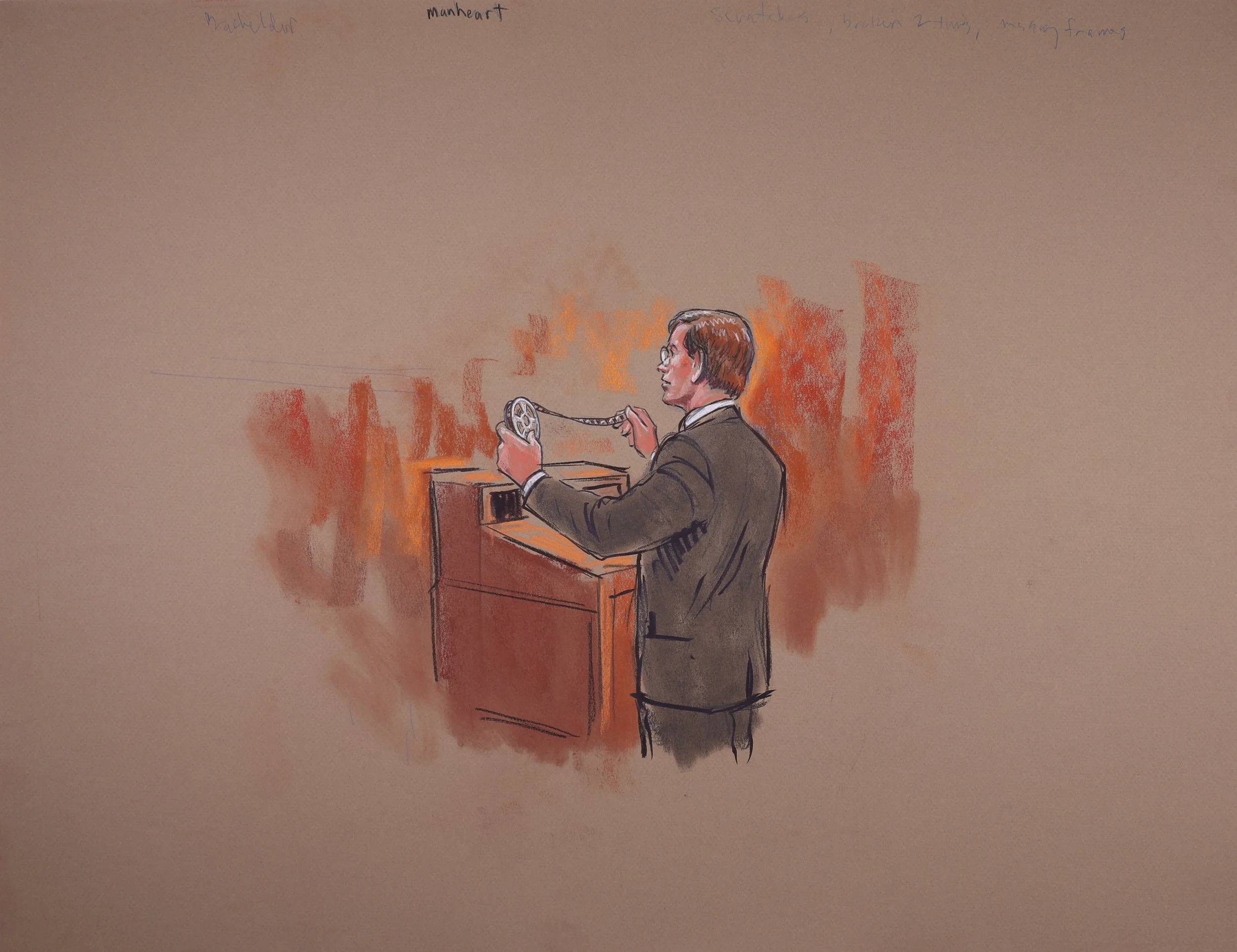 United States v. Abraham Zapruder (1999). United States Appeal Court for the District of Columbia. Pastel on paper, 20x26. 
