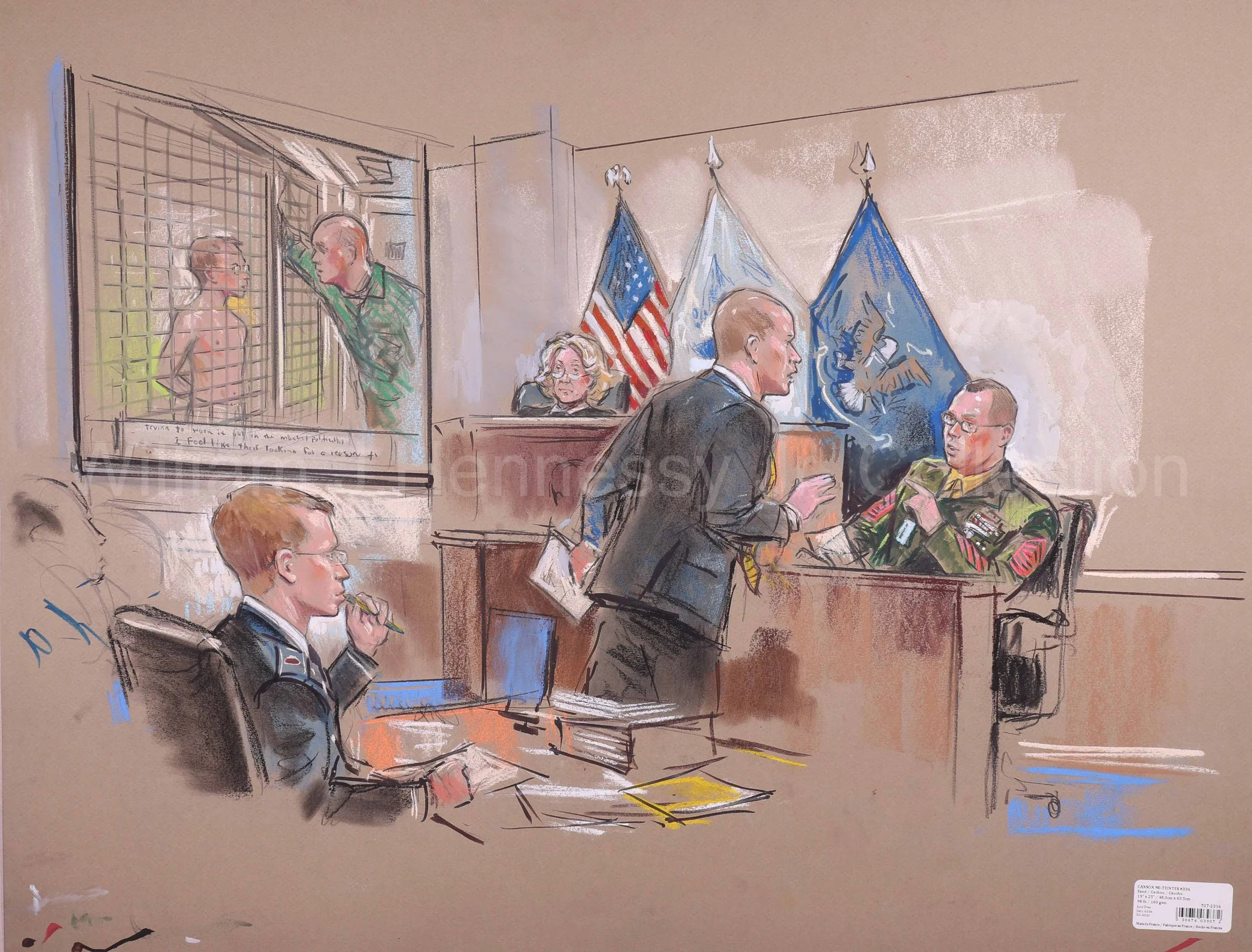 United States v. Bradley Manning (2012).U.S Army Office of Special Trial Counsel (OSTC) Field Office, Circuit 1. Pastel on paper, 20x26. 