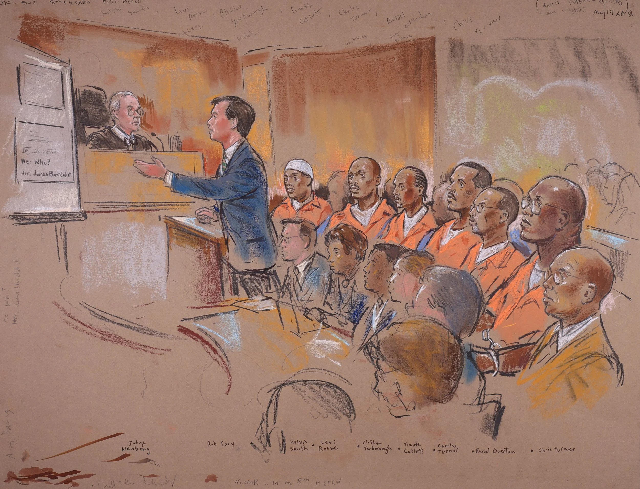 Innocence Project (2012). Superior Court of the District of Columbia. Pastel on paper, 20x26. 