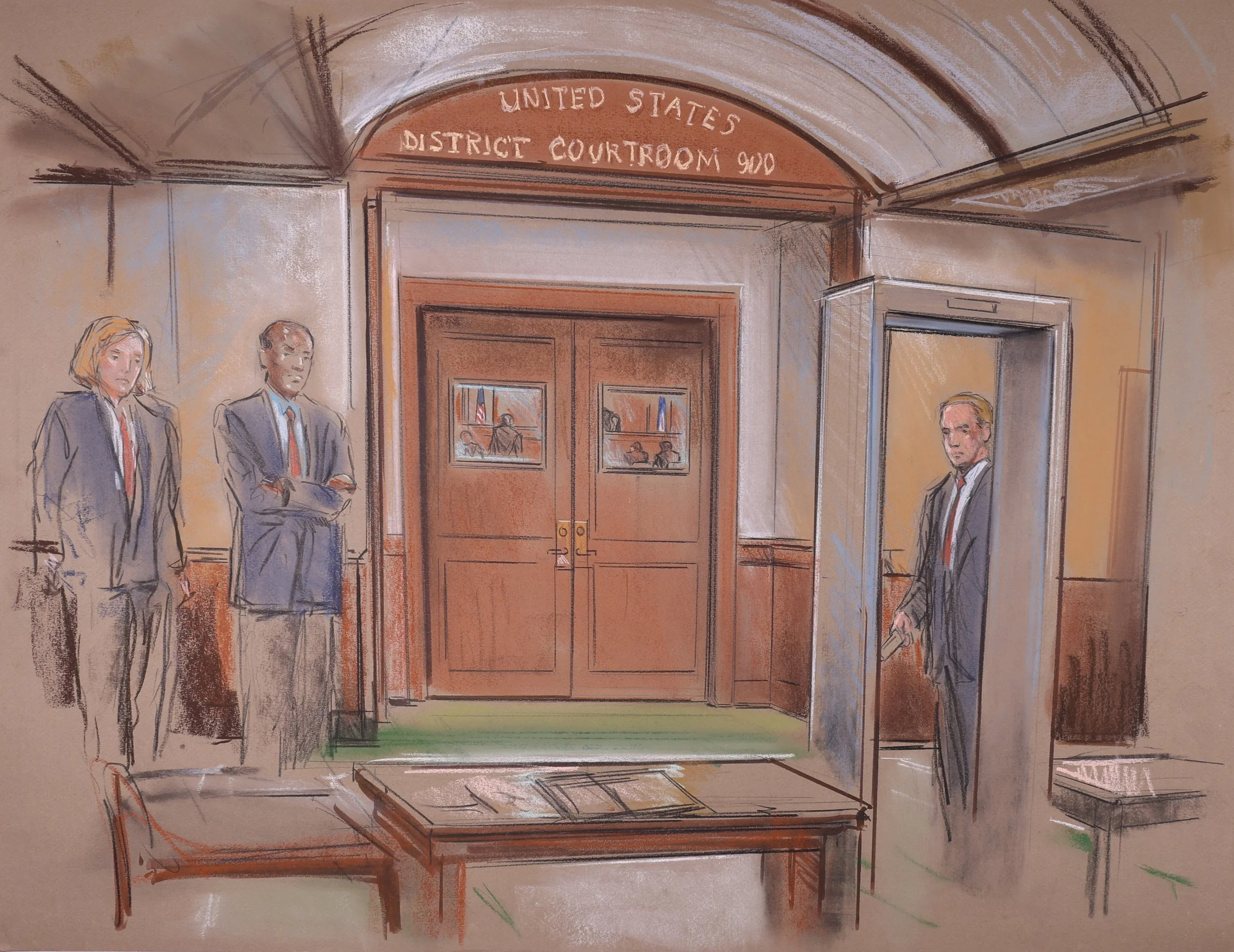 United States v. John Walker Lindh (2002). United States District Court for the Eastern District of Virginia. Pastel on paper, 20x26. 