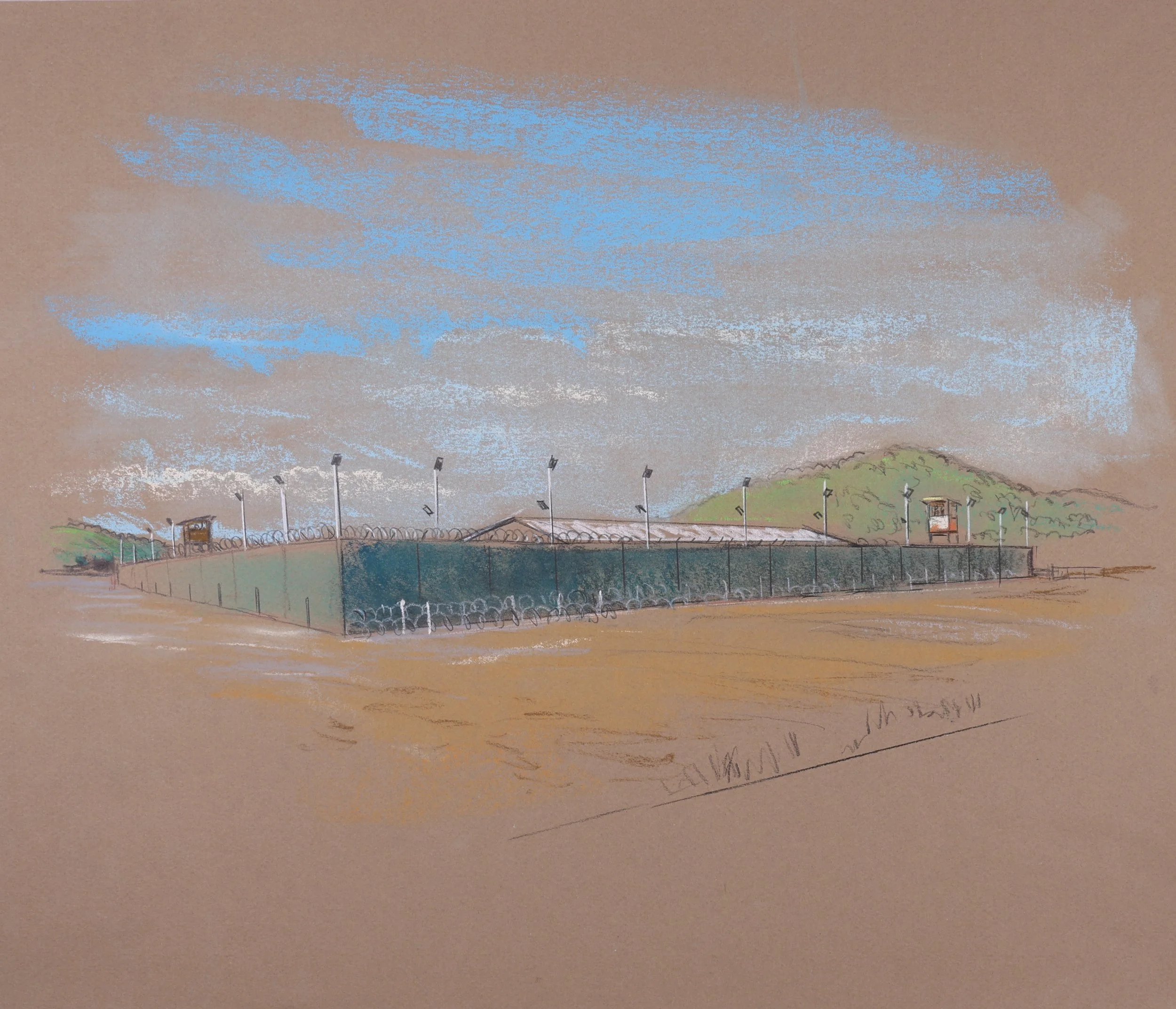 Guantánamo Bay Series (2003). Guantánamo Bay, Cuba. Pastel on paper, 20x26. 