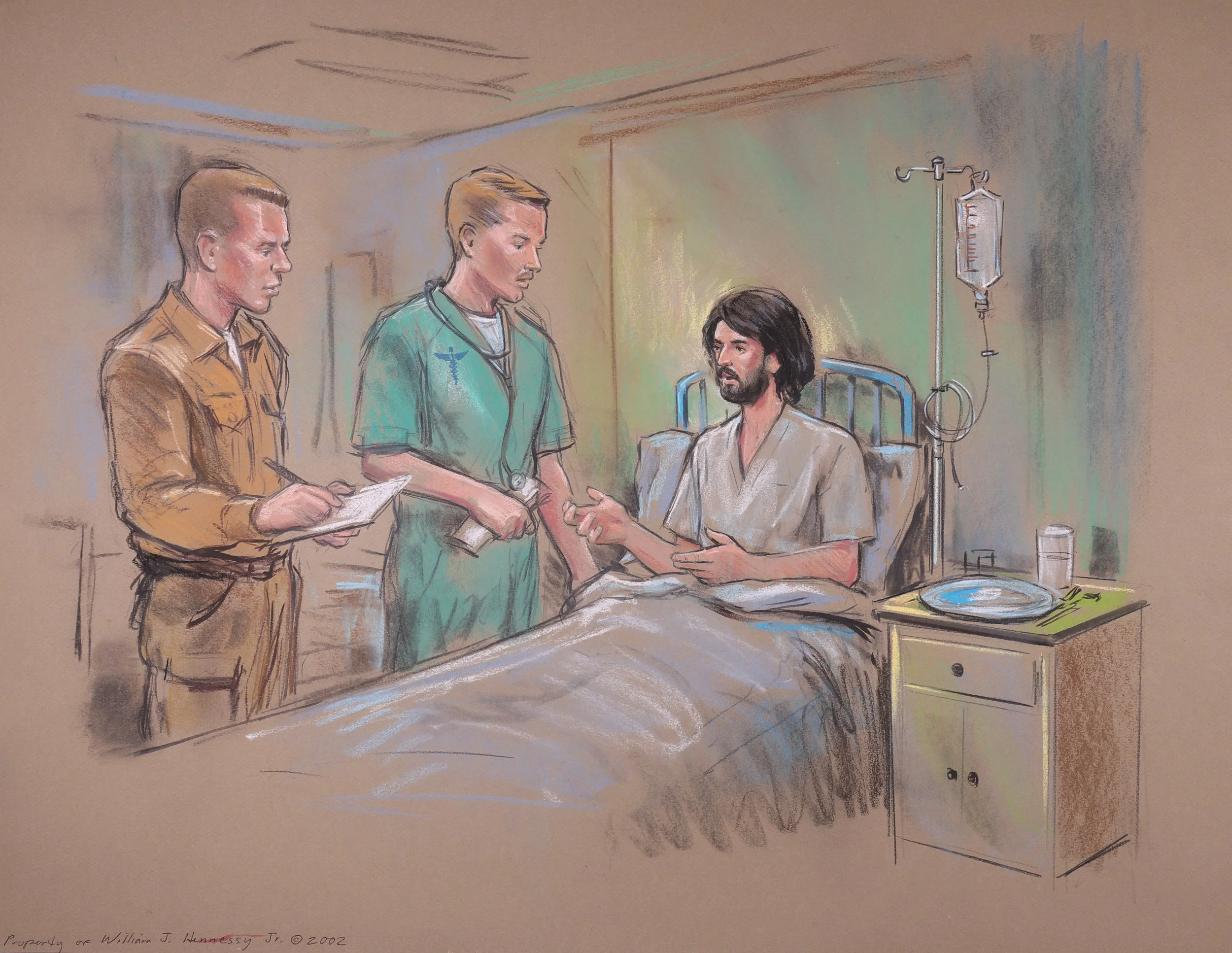 United States v. John Walker Lindh (2002). United States District Court for the Eastern District of Virginia. Pastel on paper, 20x26. 