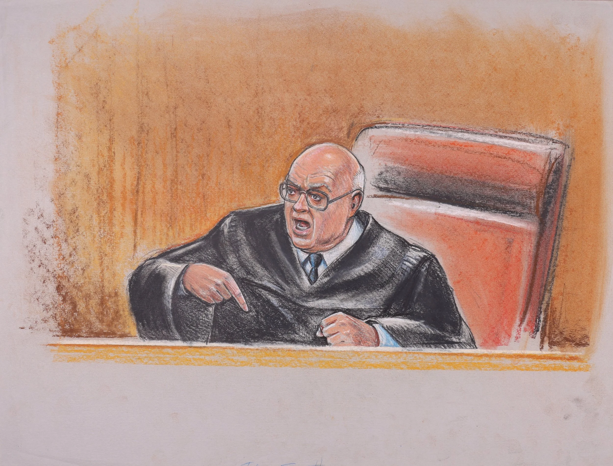 Catherine Fuller Murder (1984). Superior Court of the District of Columbia. Pastel on paper, 20x26. 