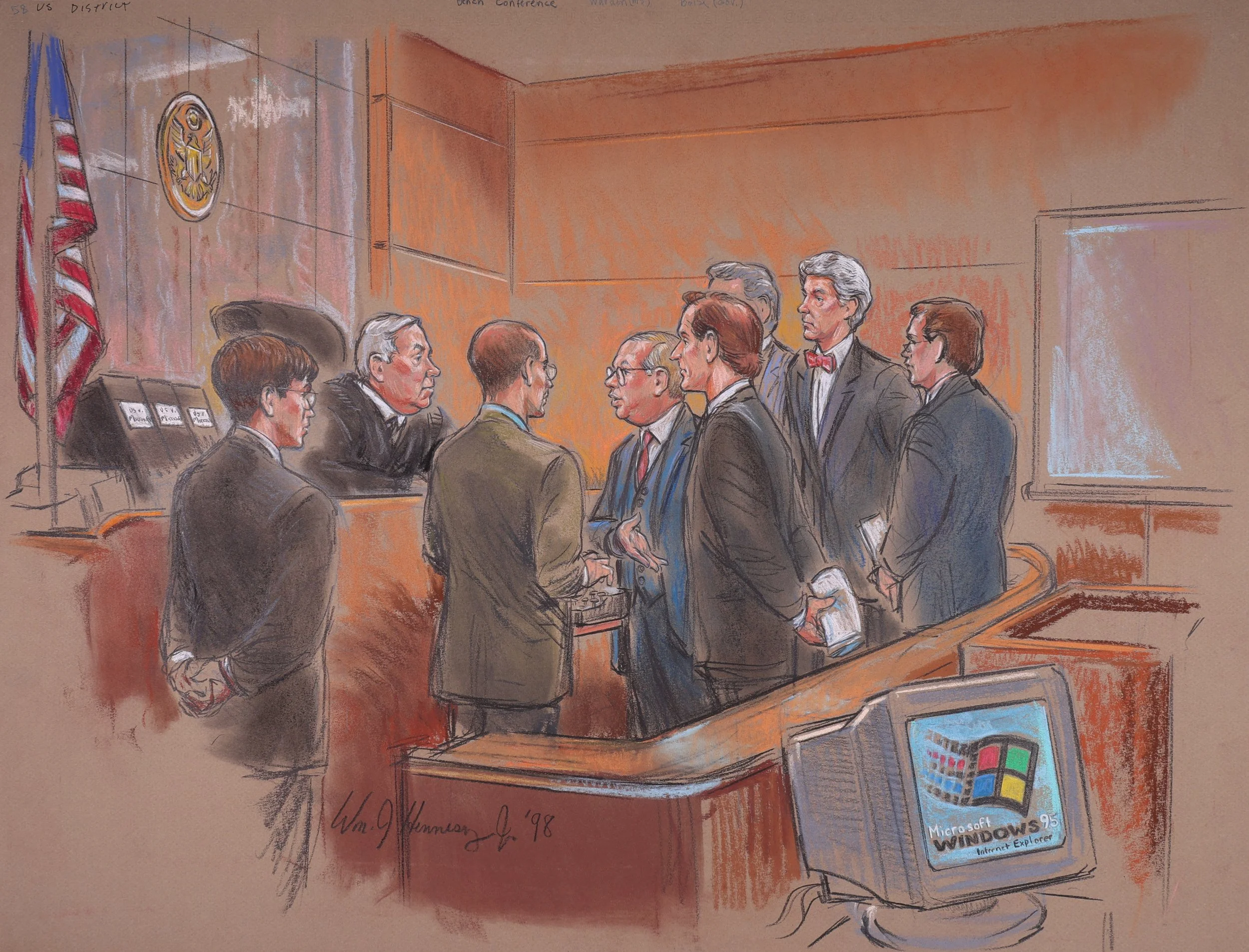 United States v. Microsoft (2000). United States District Court for the District of Columbia. Pastel on paper, 20x26. 