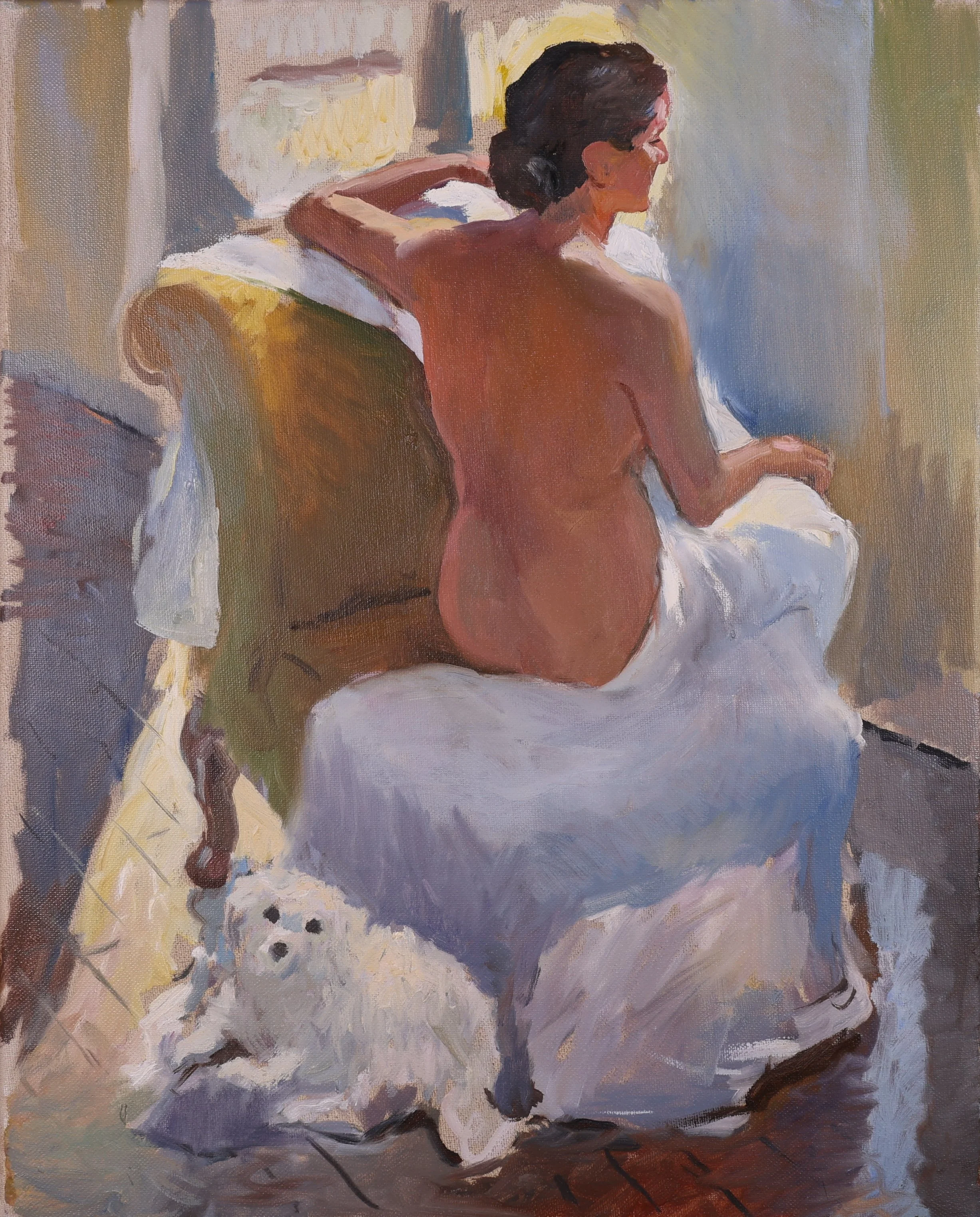 Seated Woman/Afterbath (2007). Oil on canvas, 20x16.