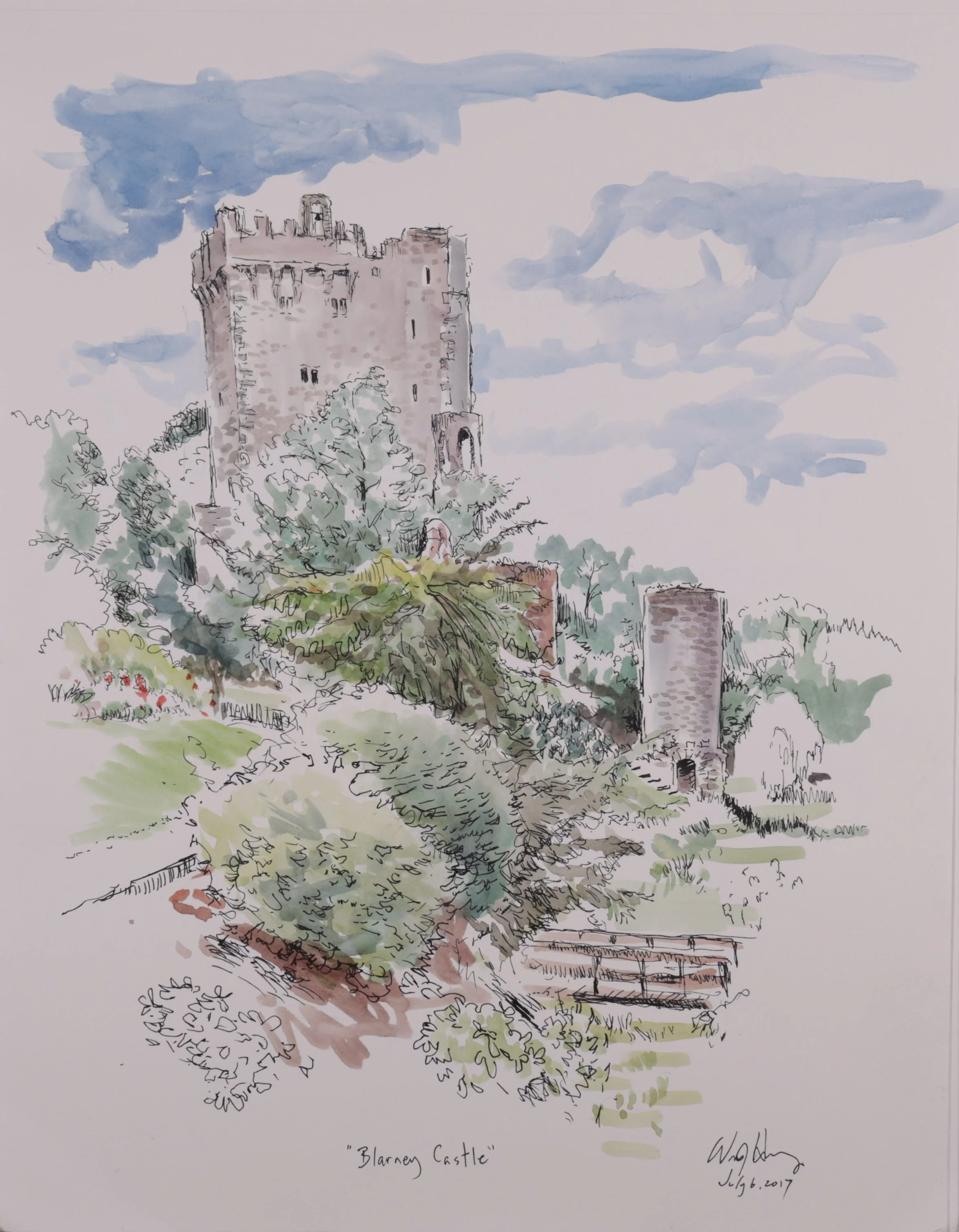 Blarney Castle (2017). Watercolor on Paper, 11x14.