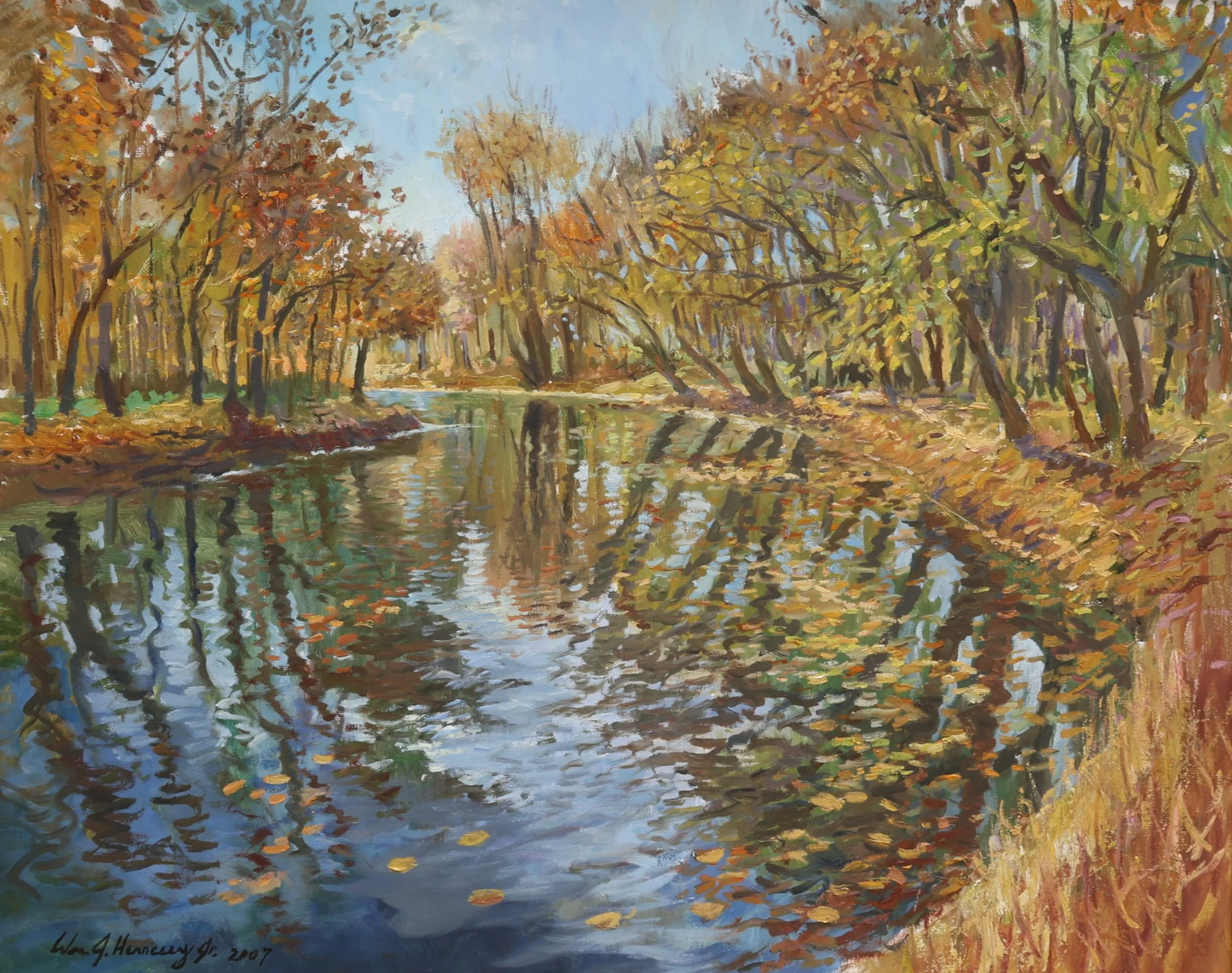Goose Creek, Ashburn, VA (2007). Oil on canvas, 24x30.