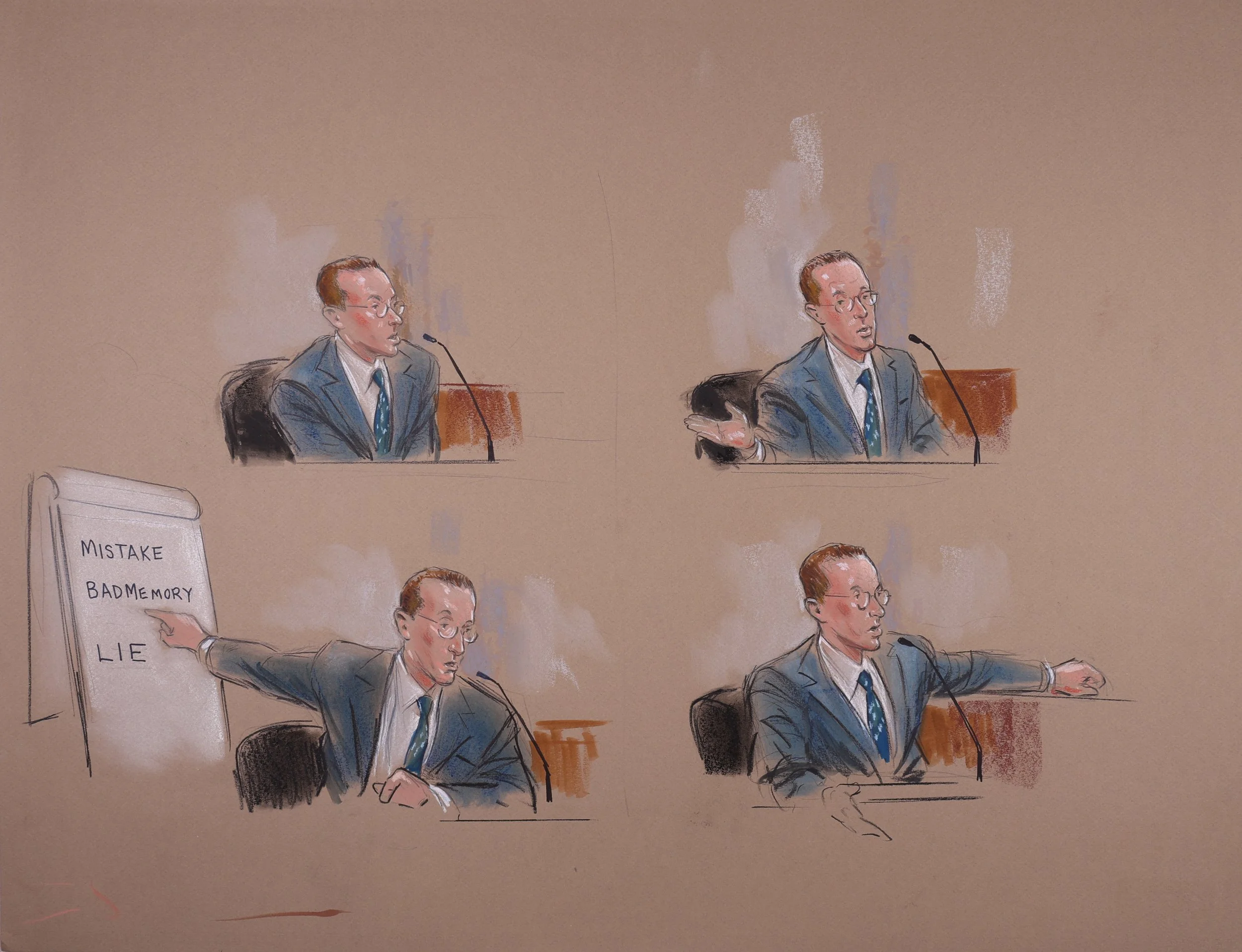 United States v. Roger Clemens (2011). United States District Court for the District of Columbia. Pastel on paper, 20x26. 