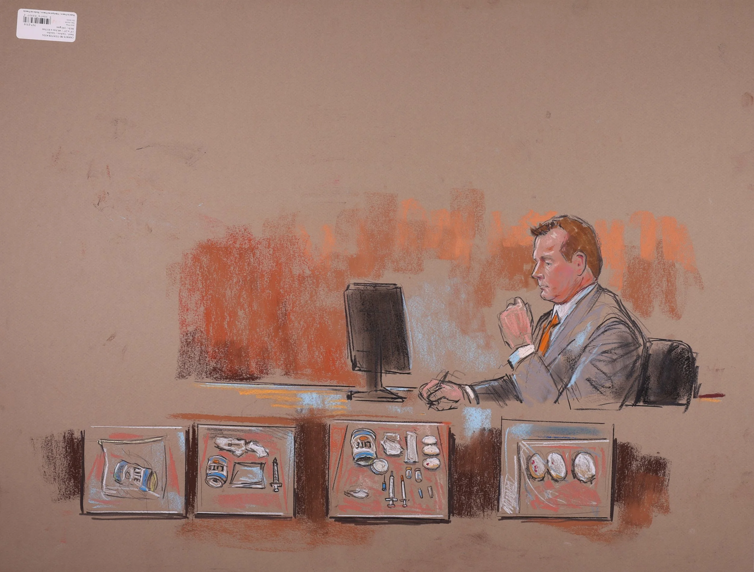 United States v. Roger Clemens (2011). United States District Court for the District of Columbia. Pastel on paper, 20x26. 