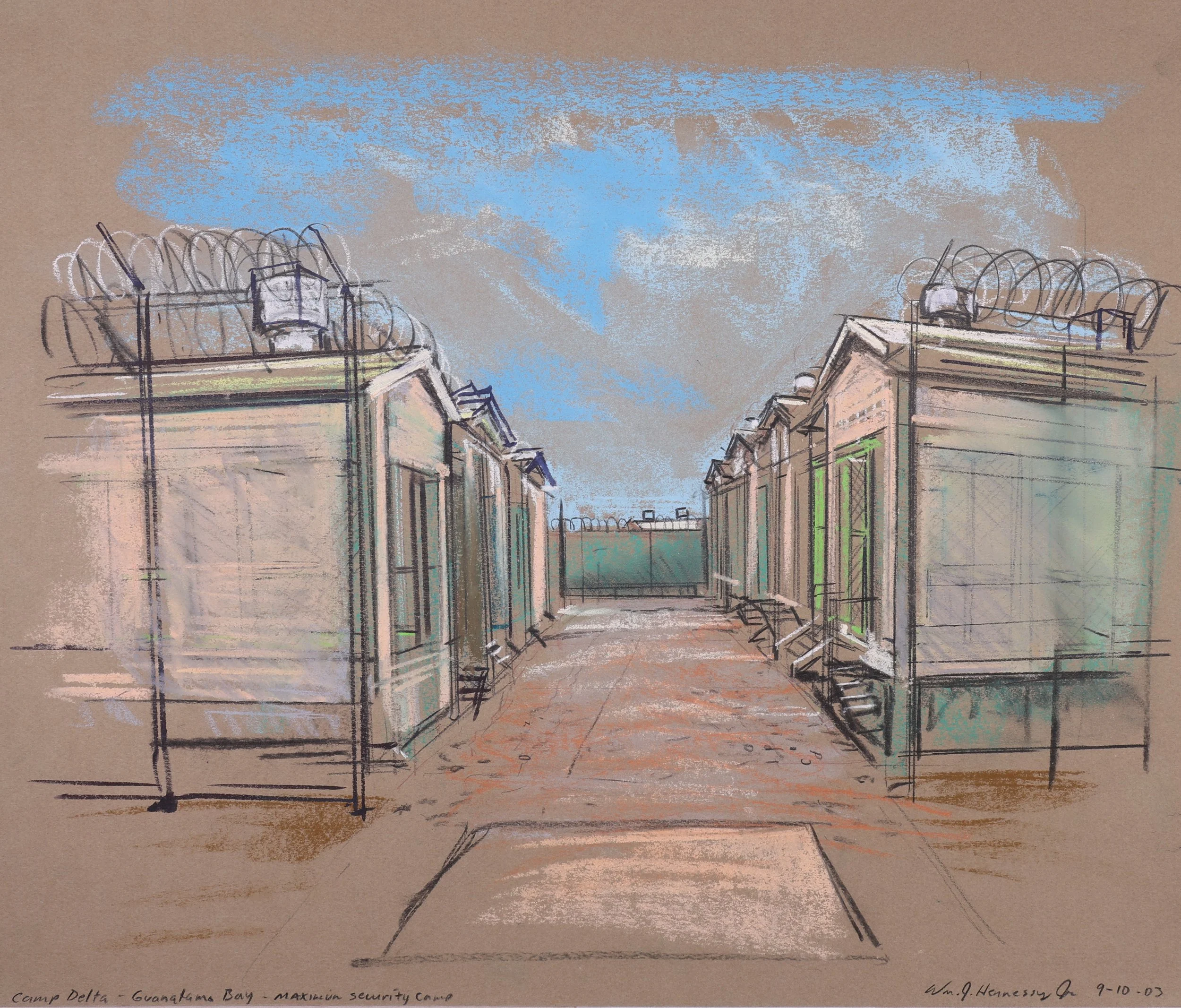 Guantánamo Bay Series (2003). Guantánamo Bay, Cuba. Pastel on paper, 20x26. 