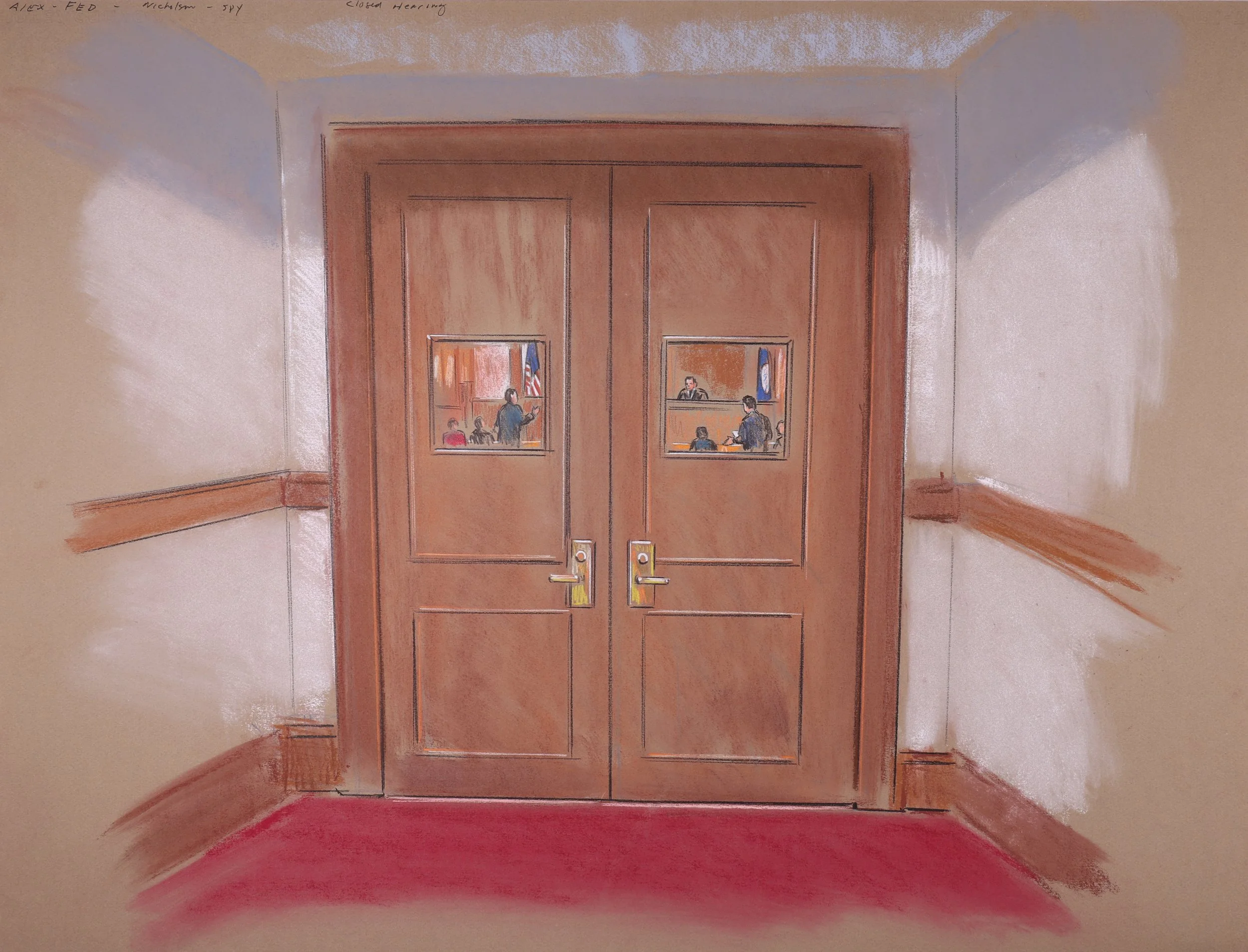 United States v. John Walker Lindh (2002). United States District Court for the Eastern District of Virginia. Pastel on paper, 20x26. 