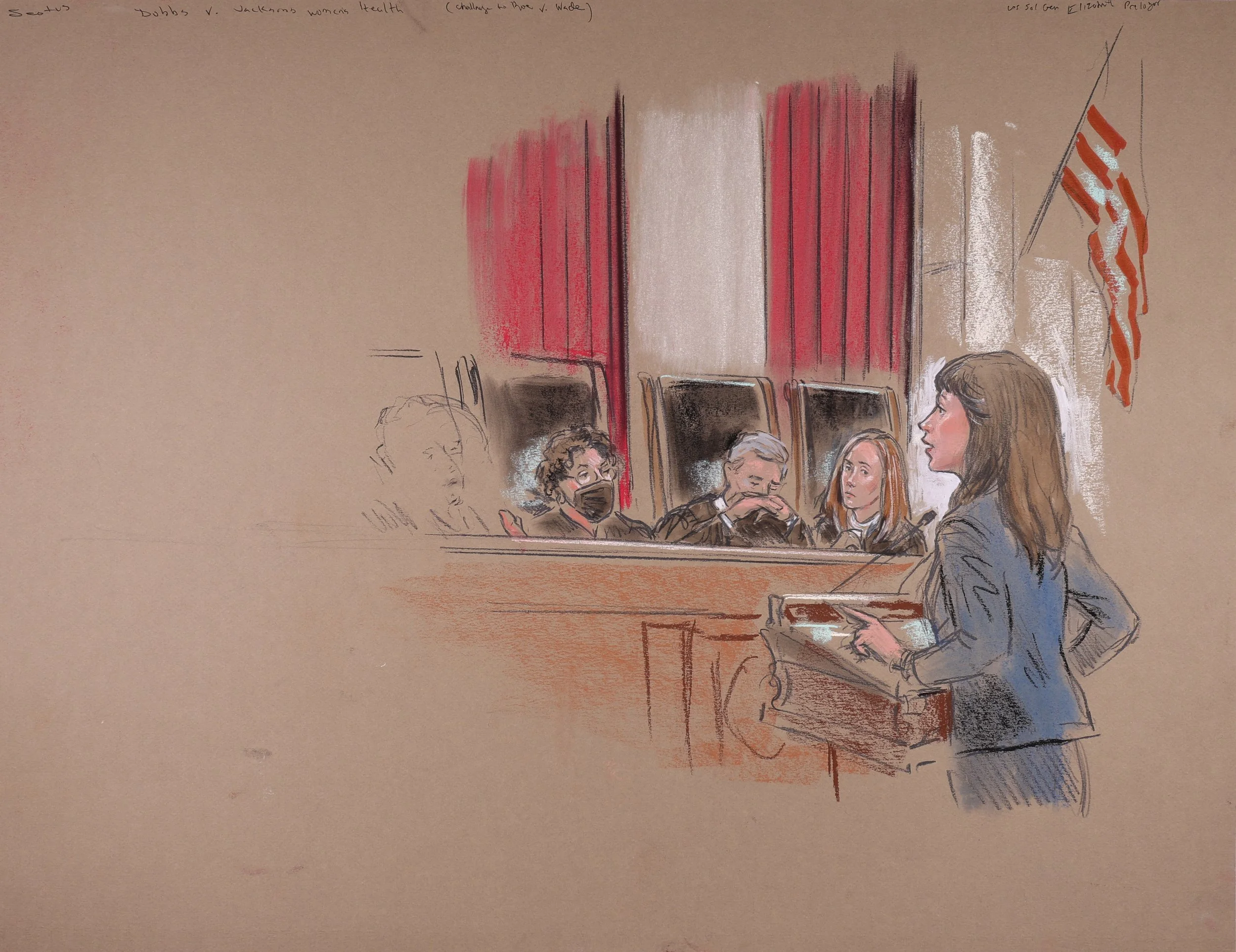 Whole Woman's Health v. Jackson (2021). Supreme Court of the United States. Pastel on paper, 20x26. 