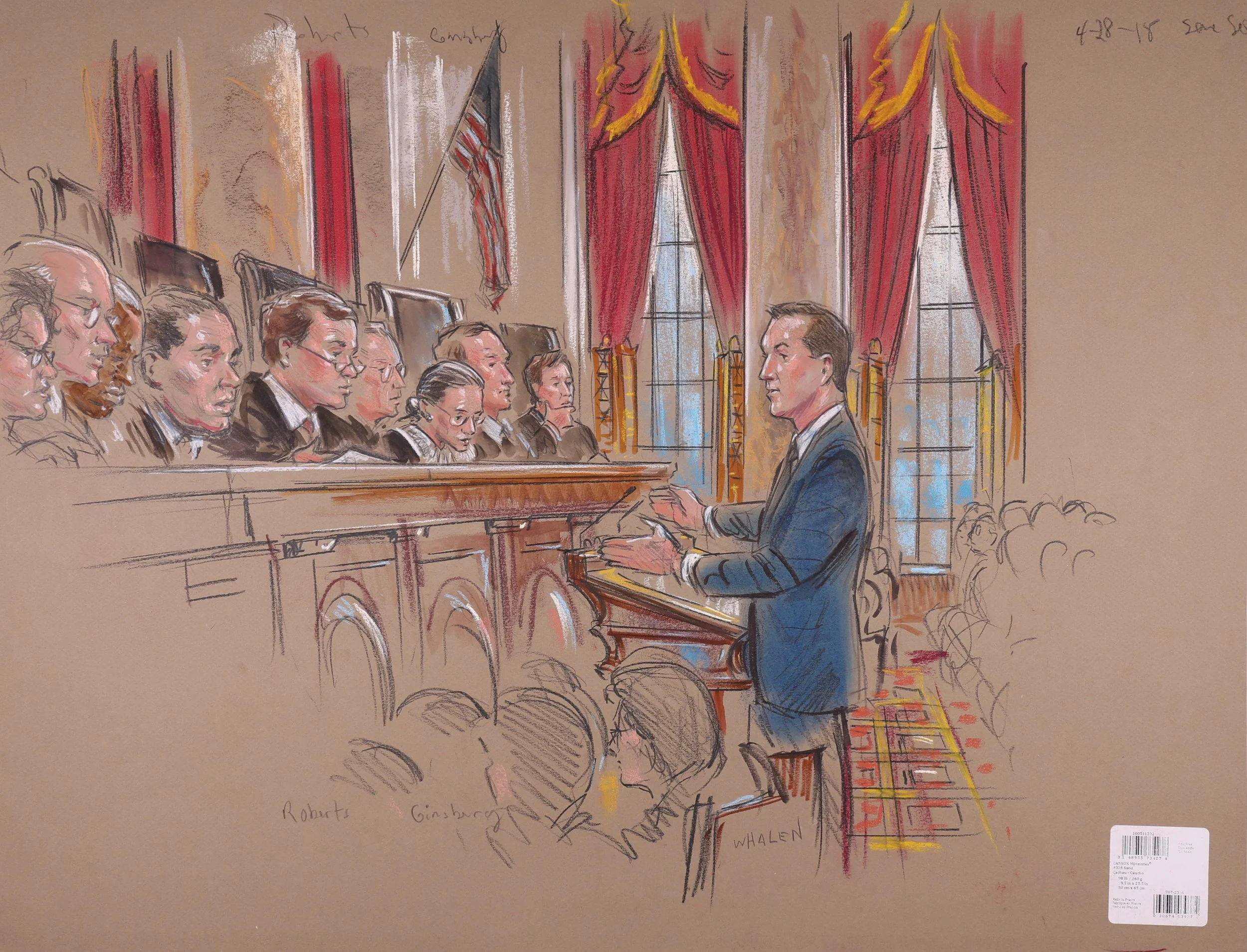Obergefell v. Hodges (2015). Supreme Court of the United States. Pastel on paper, 20x26. 