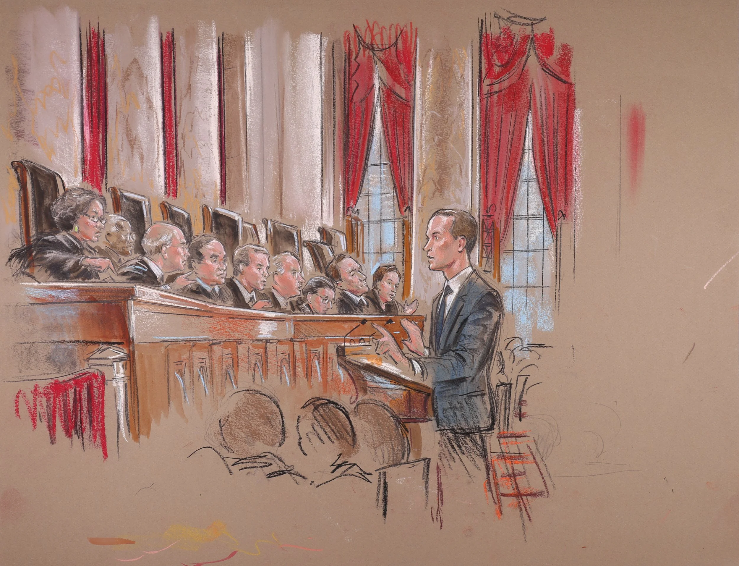 Obergefell v. Hodges (2015). Supreme Court of the United States. Pastel on paper, 20x26. 