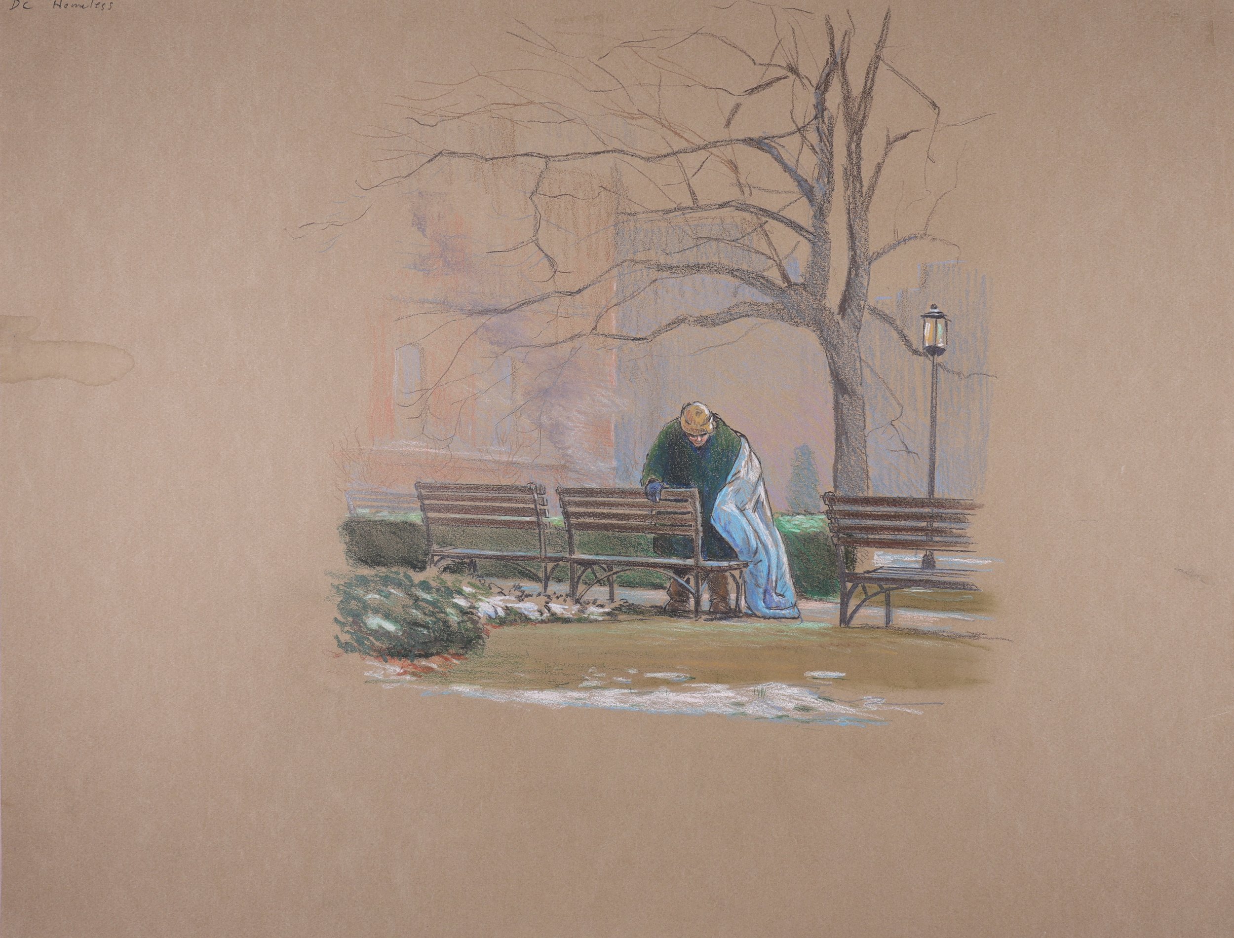DC Homeless (date unknown). Washington, D.C. Pastel on paper, 20x26. 