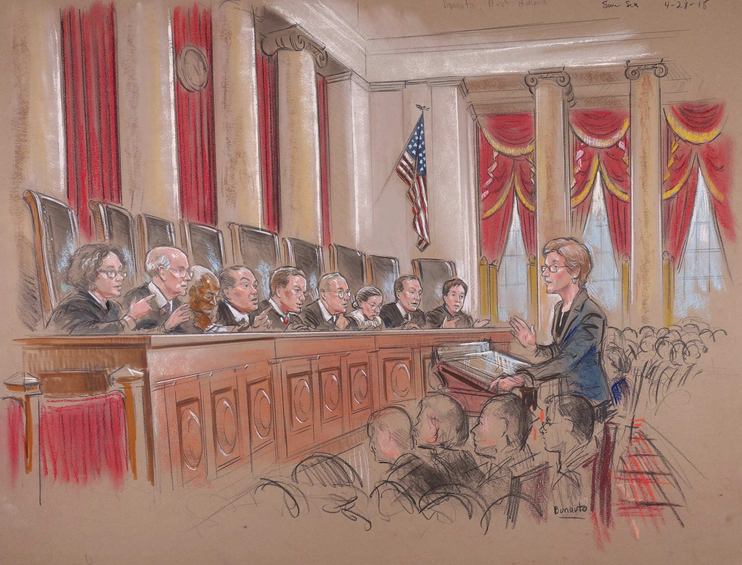 Obergefell v. Hodges (2015). Supreme Court of the United States. Pastel on paper, 20x26. 