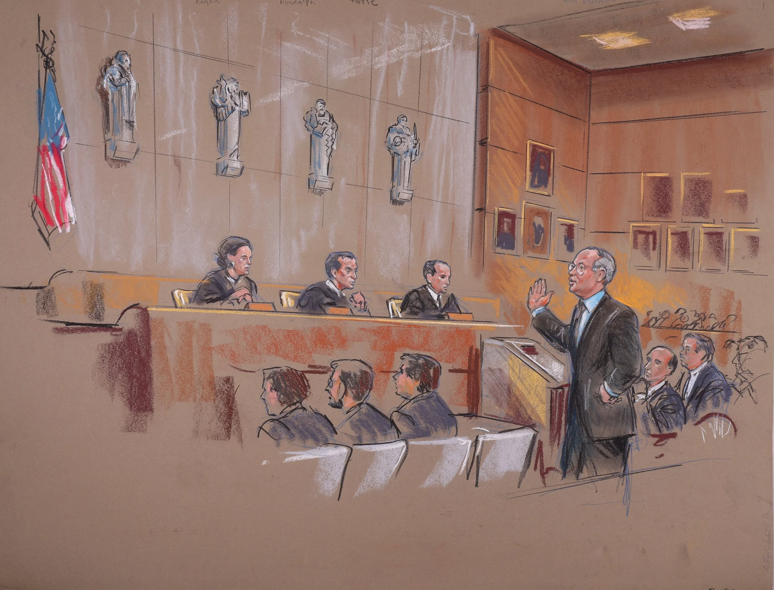Clinton Starr Grand Jury Impeachment Hearing (1999). U.S Senate. Pastel on Paper, 20x26.