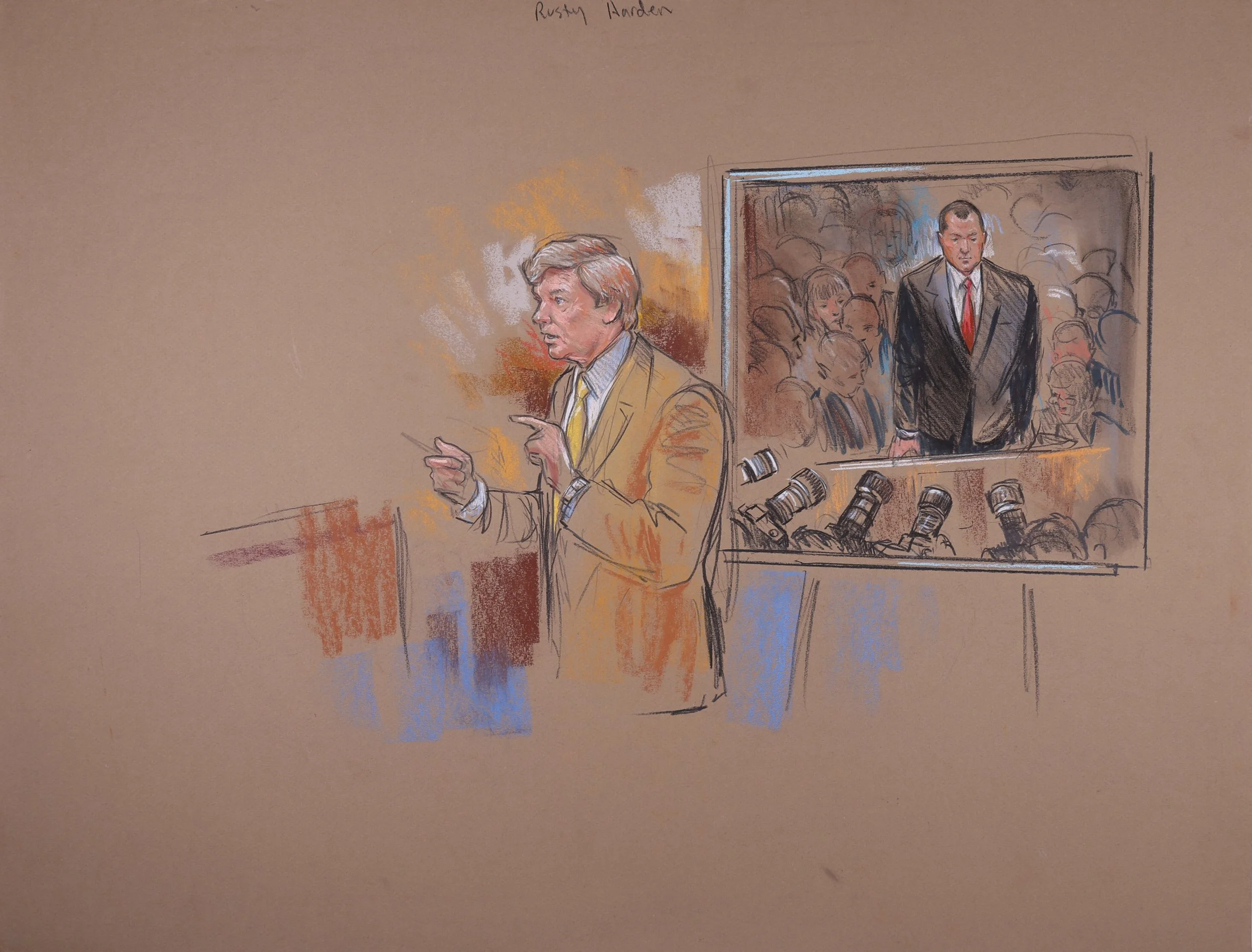 United States v. Roger Clemens (2011). United States District Court for the District of Columbia. Pastel on paper, 20x26. 
