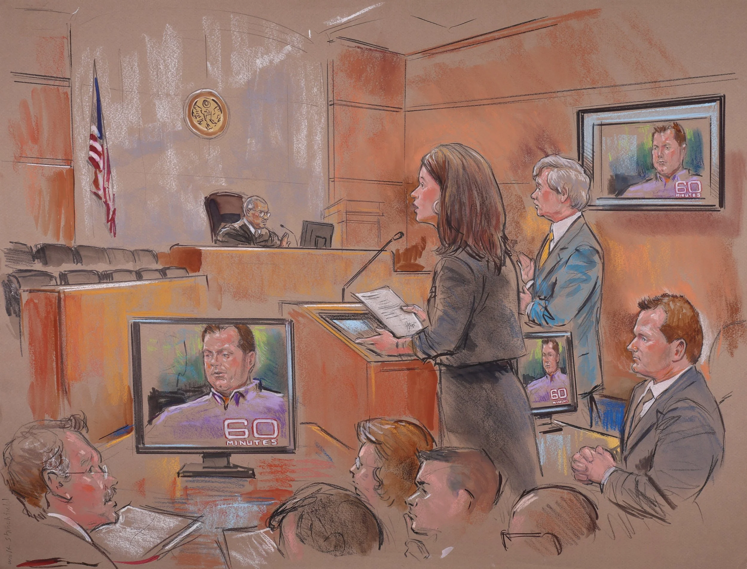United States v. Roger Clemens (2011). United States District Court for the District of Columbia. Pastel on paper, 20x26. 