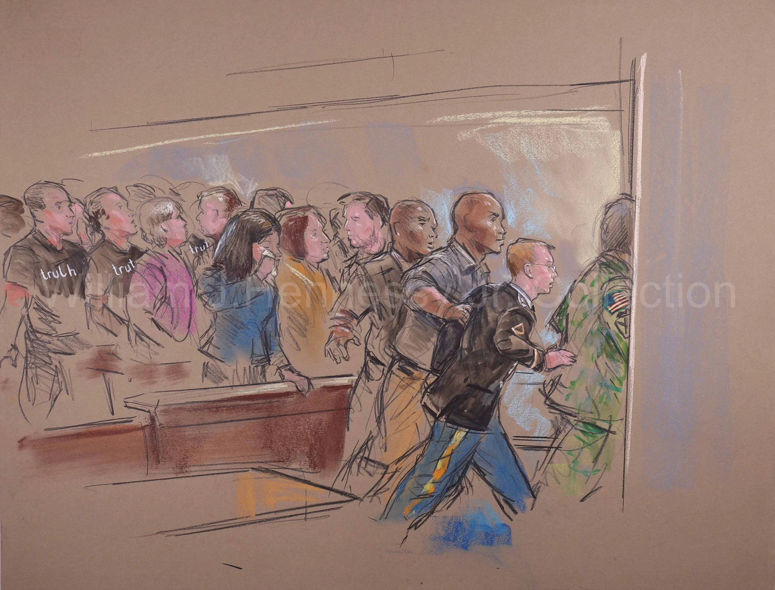 United States v. Bradley Manning (2012).U.S Army Office of Special Trial Counsel (OSTC) Field Office, Circuit 1. Pastel on paper, 20x26. 