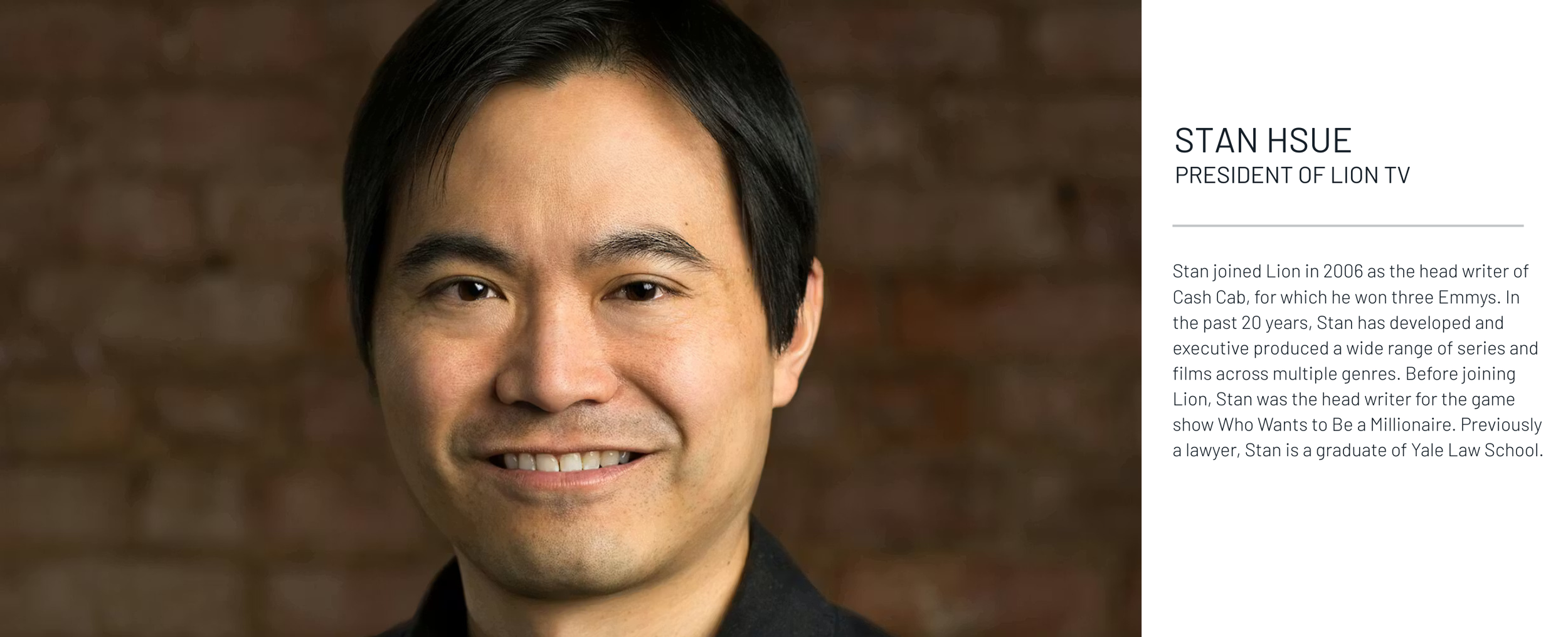 Stan Hsue, President of Lion Television