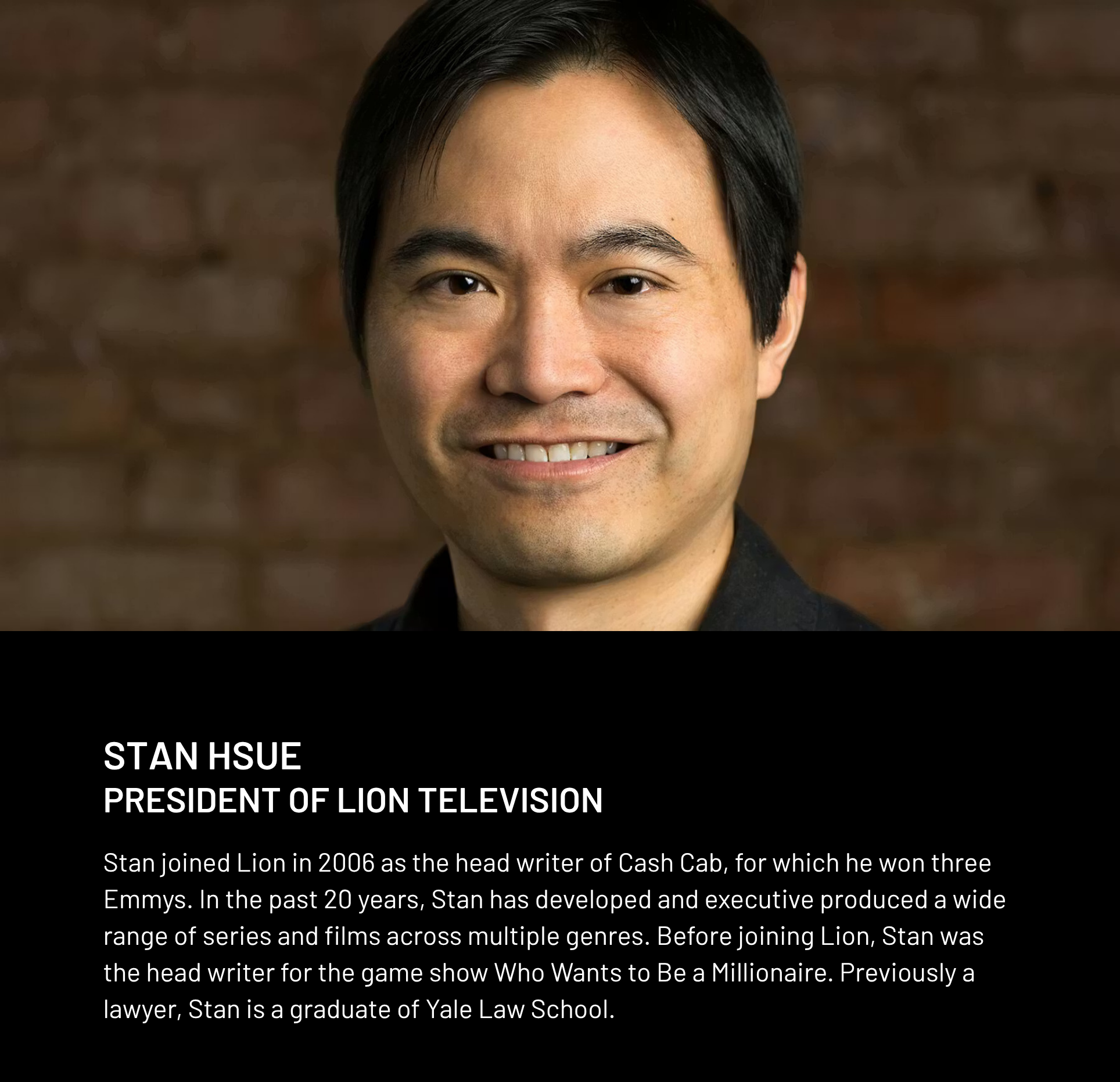 Stan Hsue - President of Lion Television