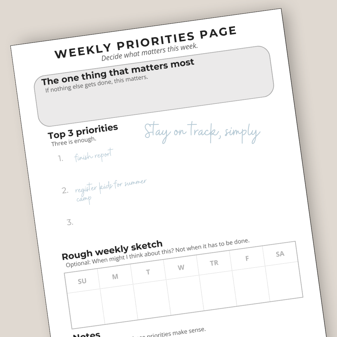 Weekly Priorities: Plan Your Week
