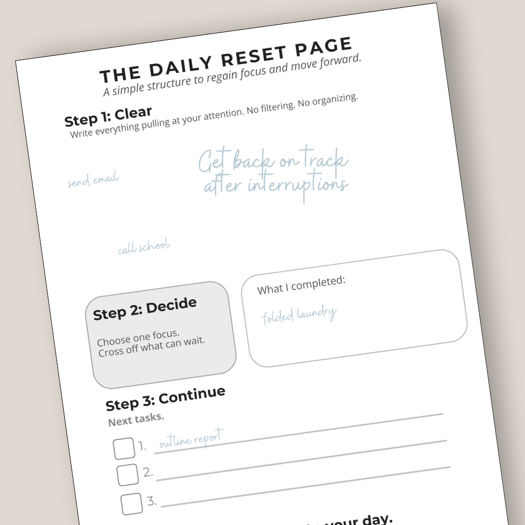 Daily Reset: Get Back on Track