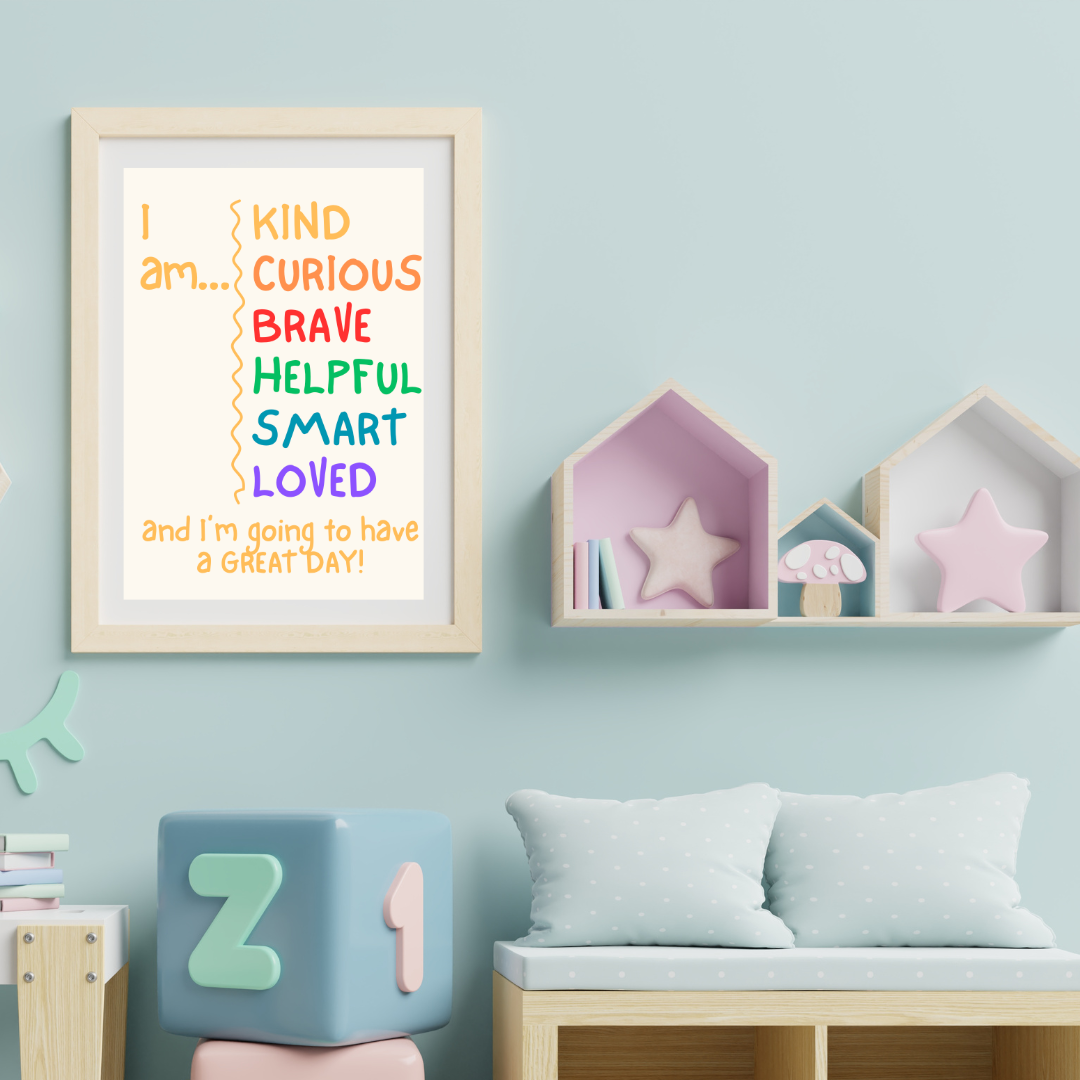 Kids' Affirmation Poster: Build Confidence Daily