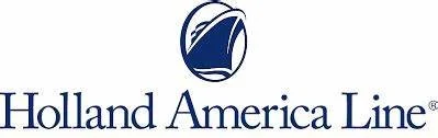 Holland America Line logo with a blue ship wheel emblem and text.