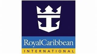 Royal Caribbean International logo with a white crown and anchor symbol, blue background, and yellow stripe at the bottom.