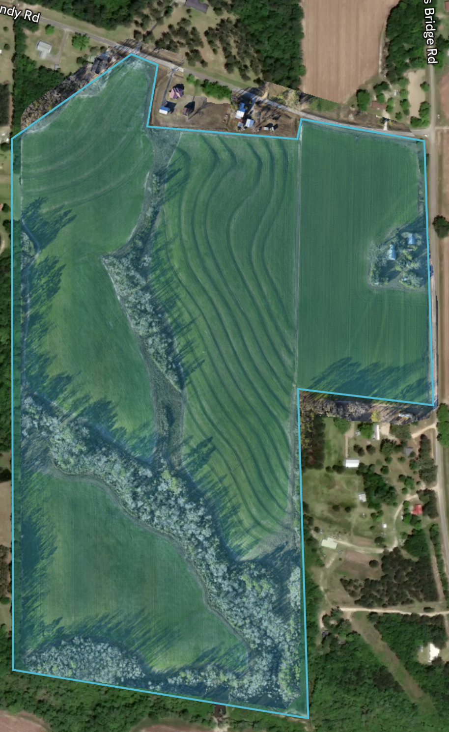 Orthomosaic imagery showing field structure, contouring, and surface features at full resolution. (Updated "Satellite" Imagery)