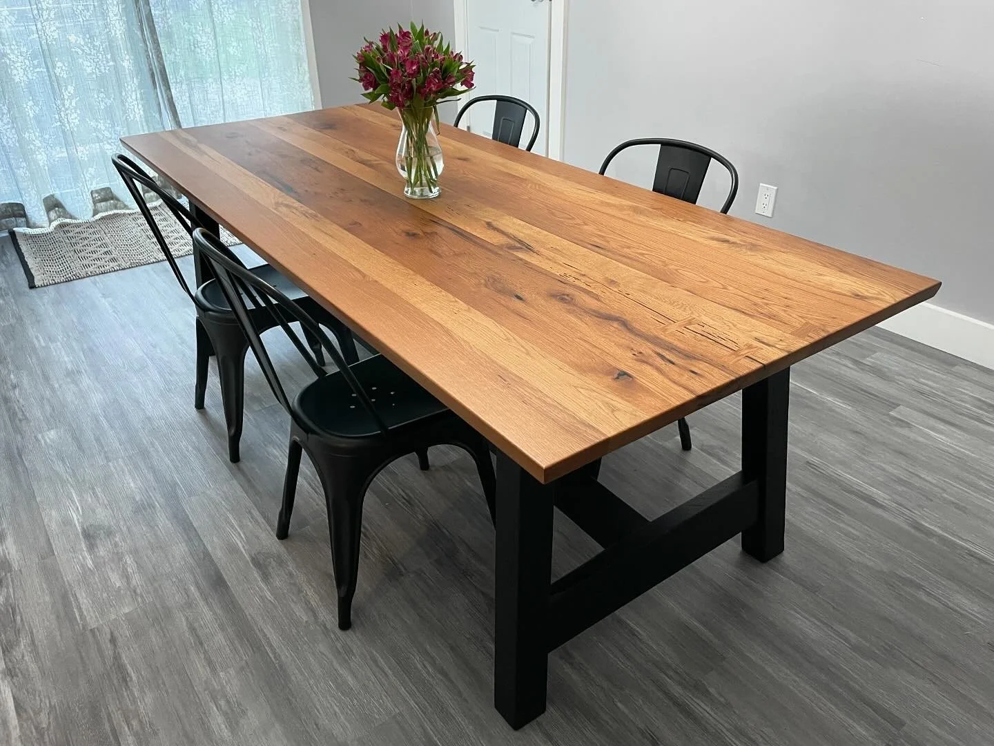 Rustic White Oak Dining Table