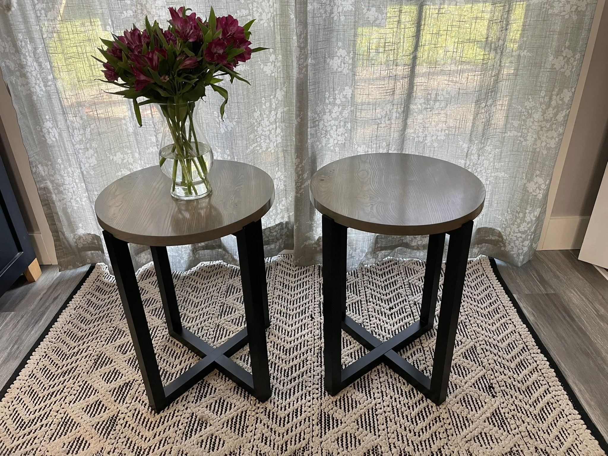Modern Gray Oak Side Tables