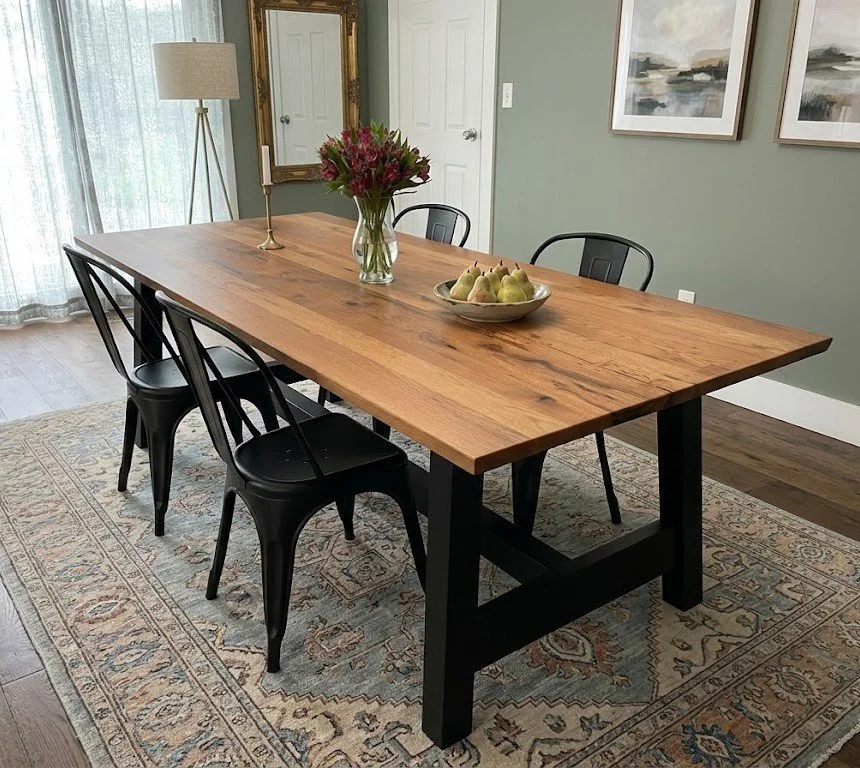 Rustic White Oak Dining Table