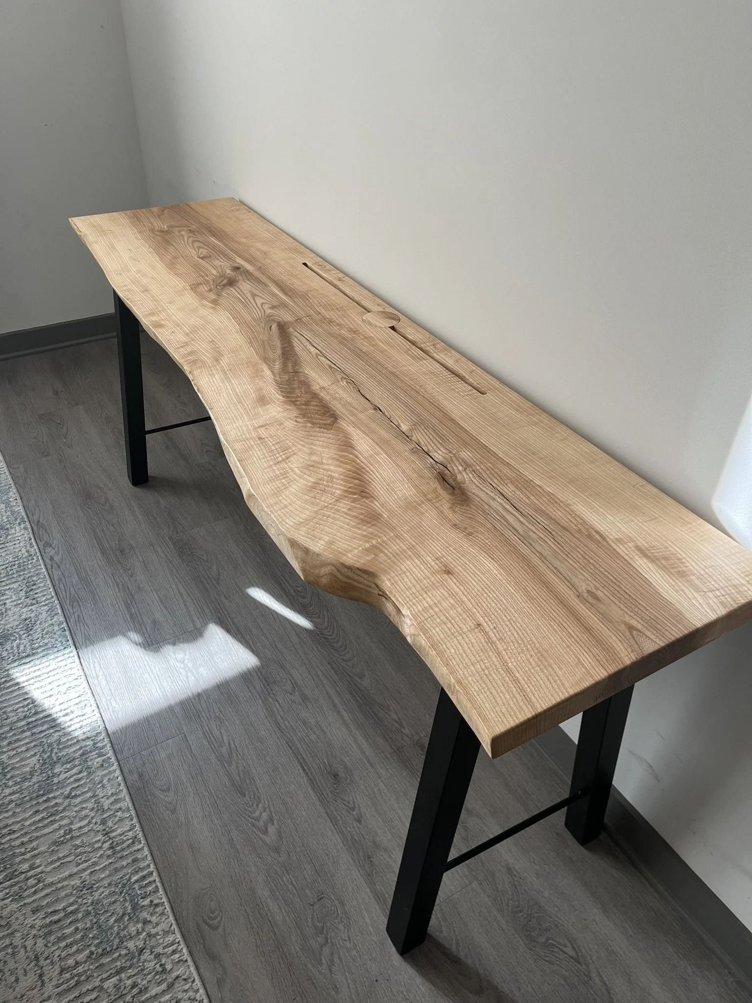 Skinny Ash Live Edge Desk