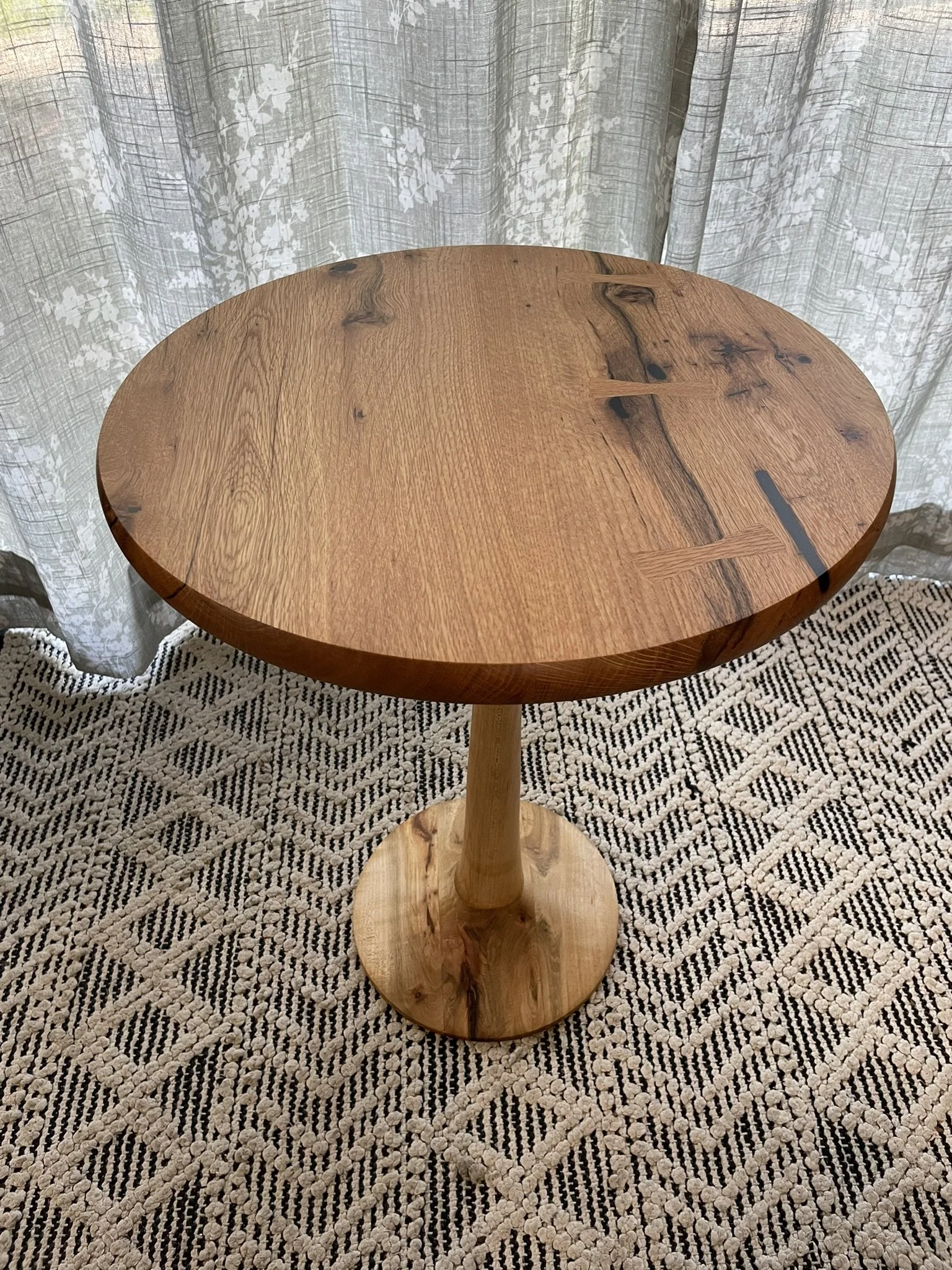 Sculpted Pedestal Side Tables