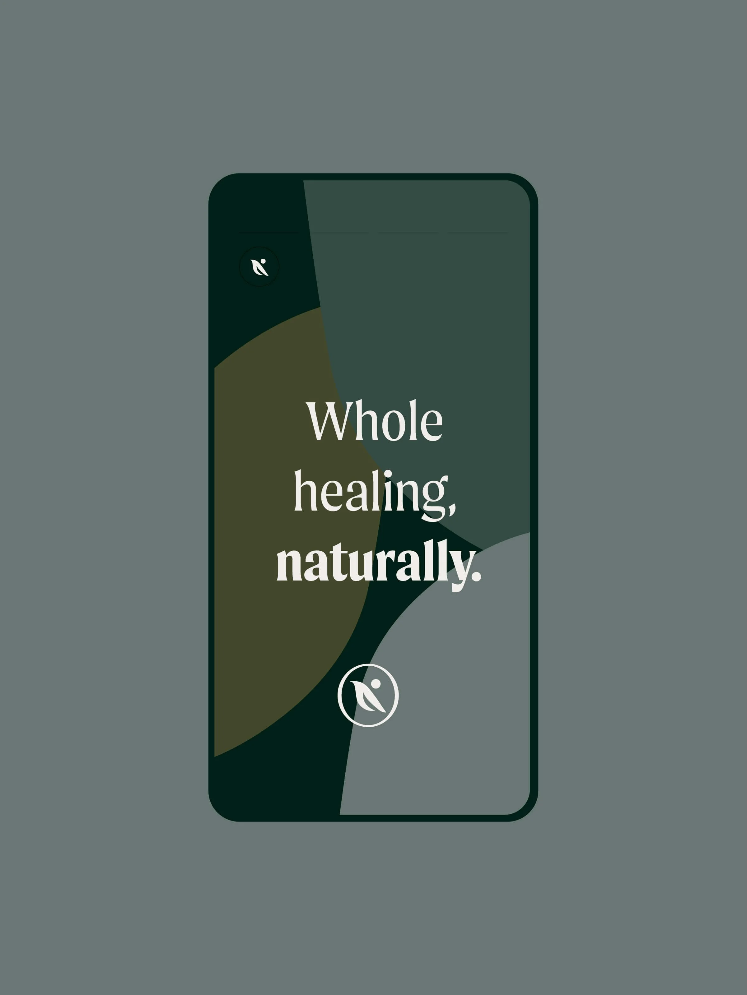 A grounding visual identity for a naturopathic doctor.