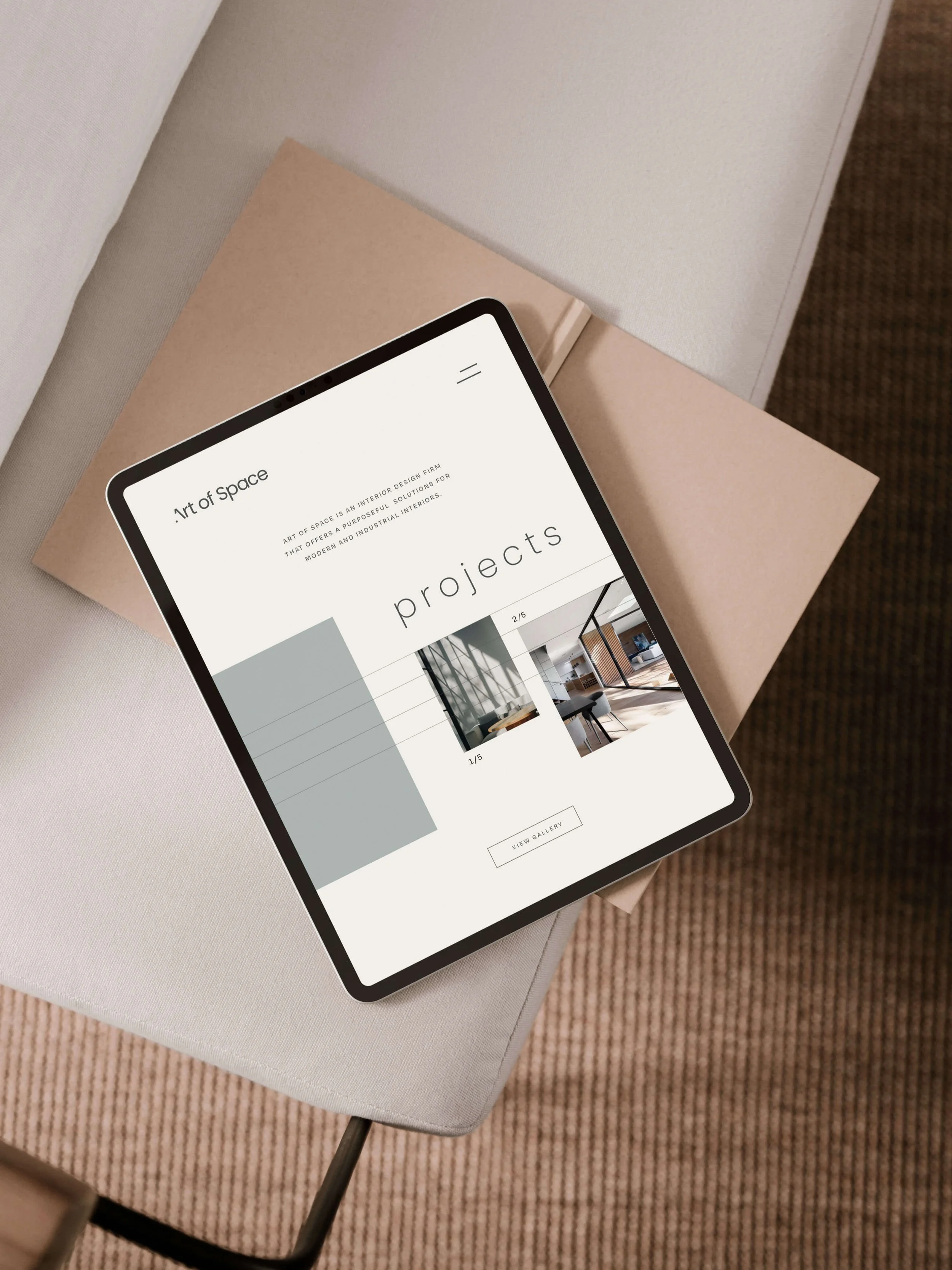 A modern, industrial identity for an interior designer.