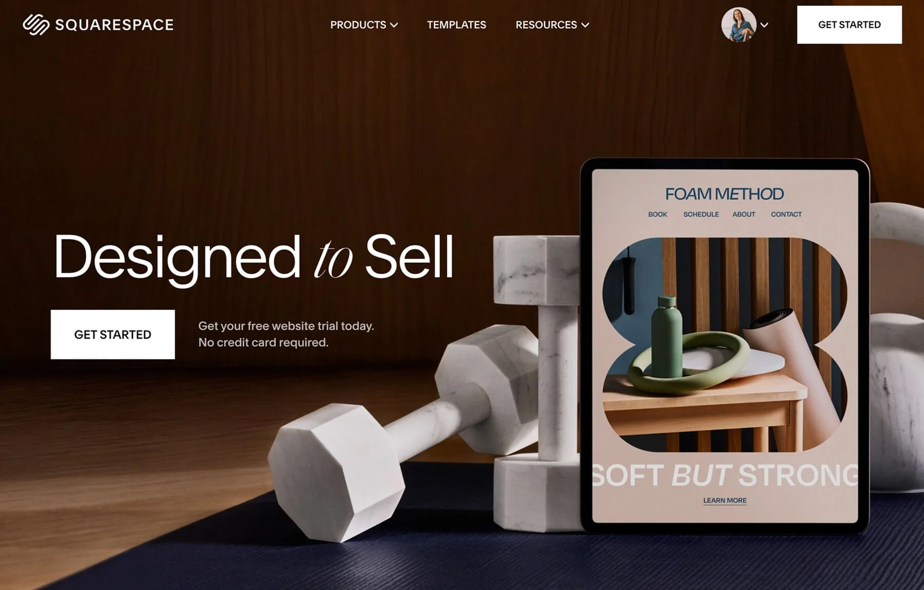Example design for homepage intro section