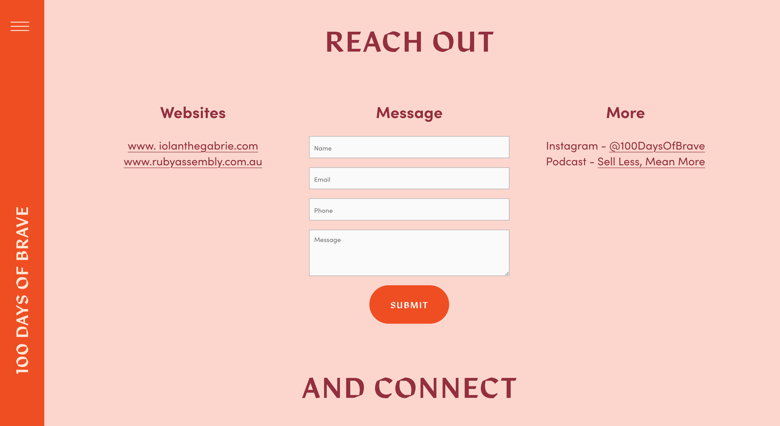 Example of website contact page design