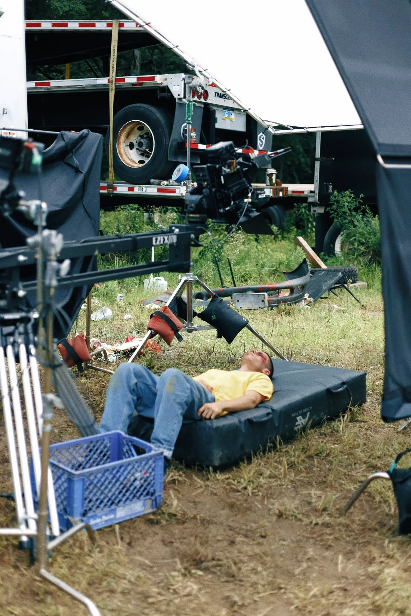 Actor Nicholas Ceniti successfully executing falling stunt.