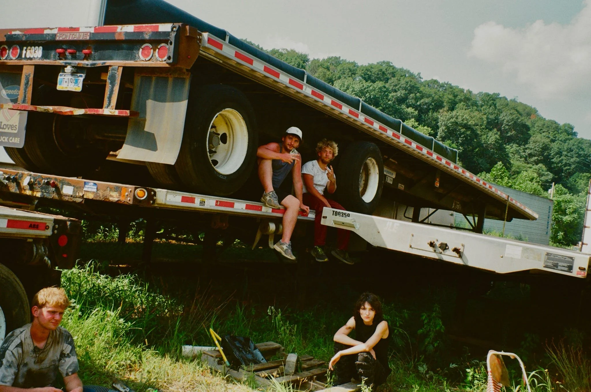 Background Actors resting in-between takes. 