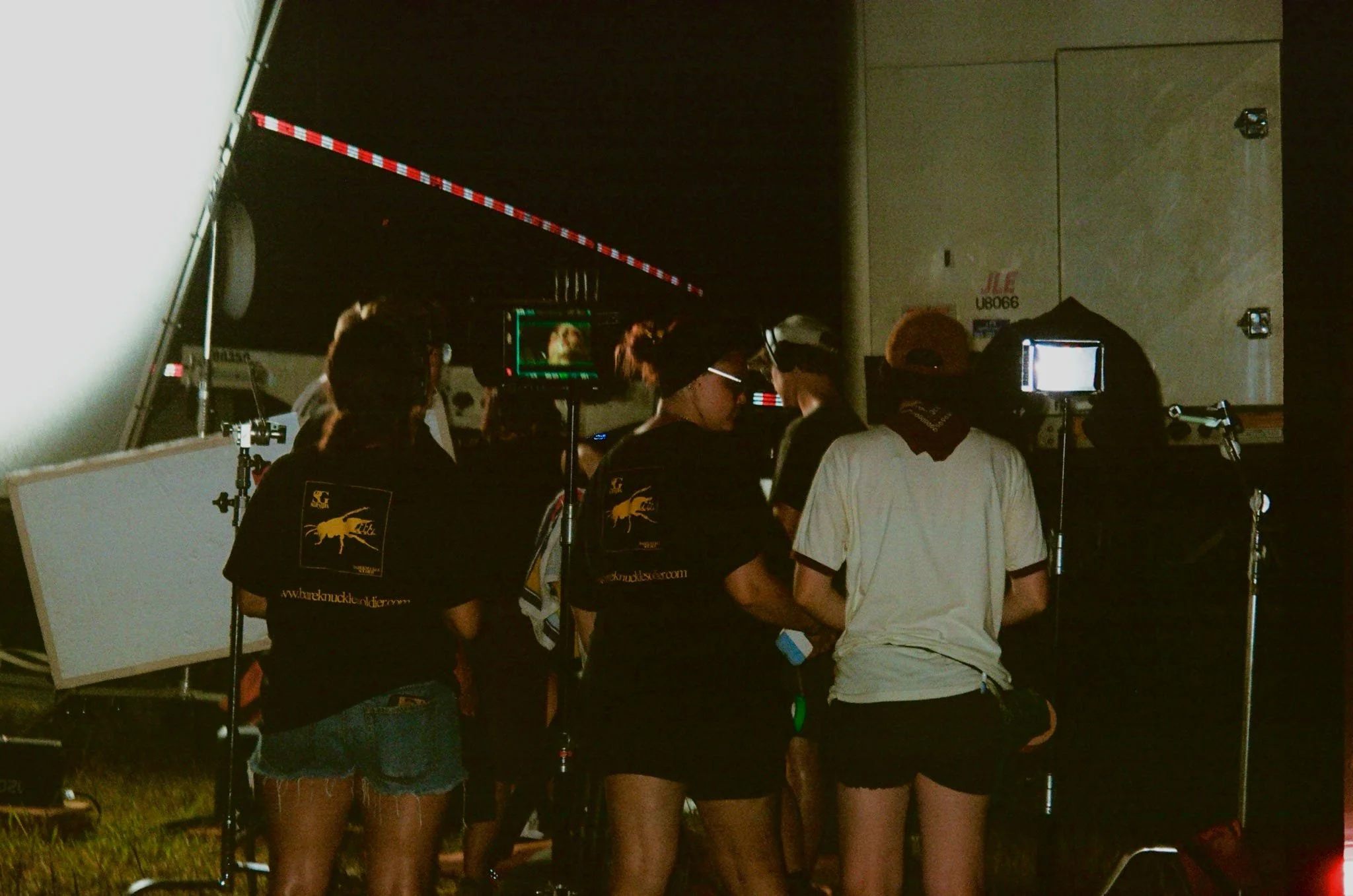 2nd AD Kaila Andrews (LEFT), 1st AD Dani Dishong (CENTER), & 2nd AC Neveah Wessel (RIGHT) during final shot of the day. 