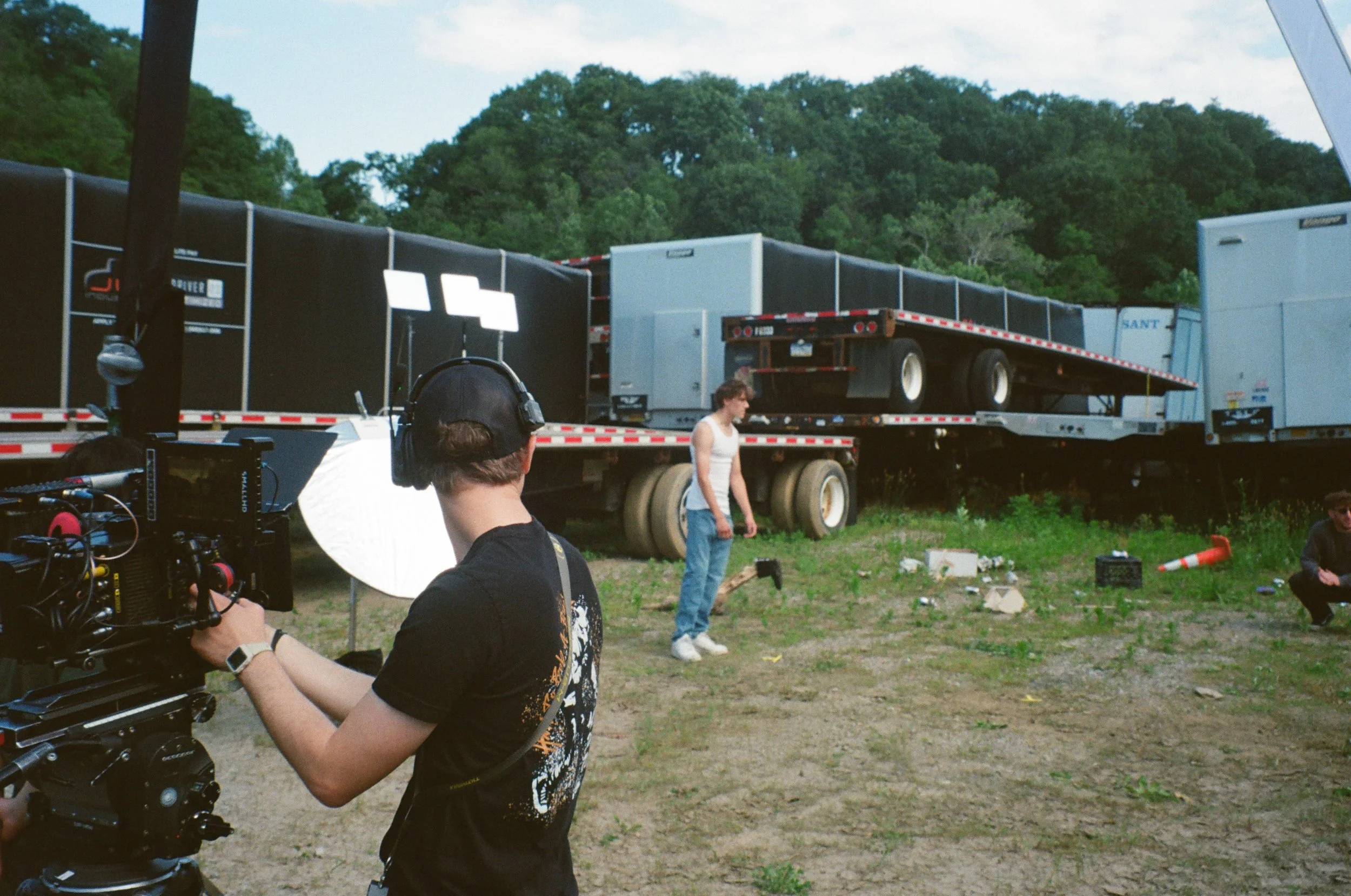 1st AC Kade Nicholson prepping the shot. 