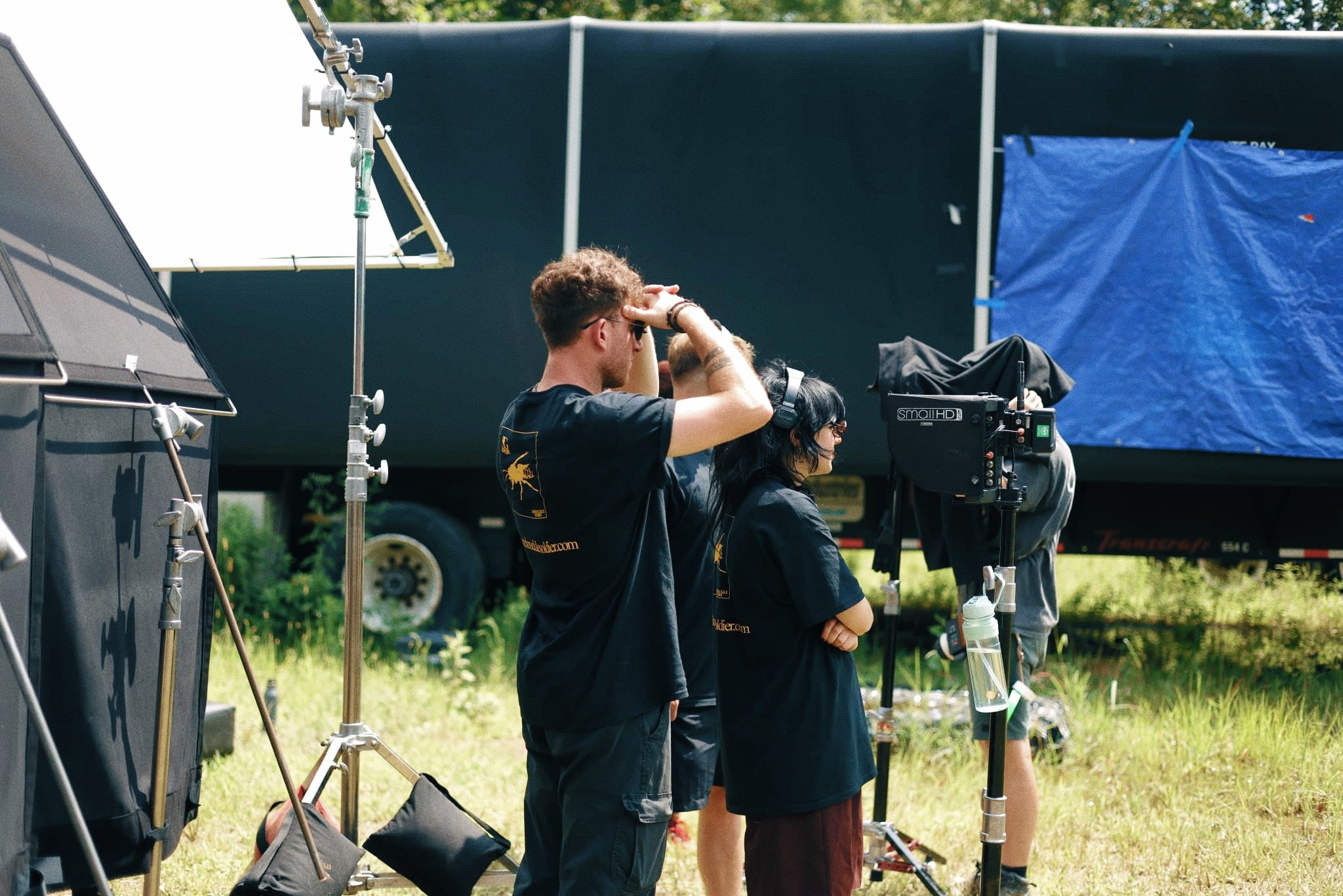 Stunt Coordinator Umi (LEFT) & DP Melanie Skoupil (RIGHT) watching as a scene plays out. 