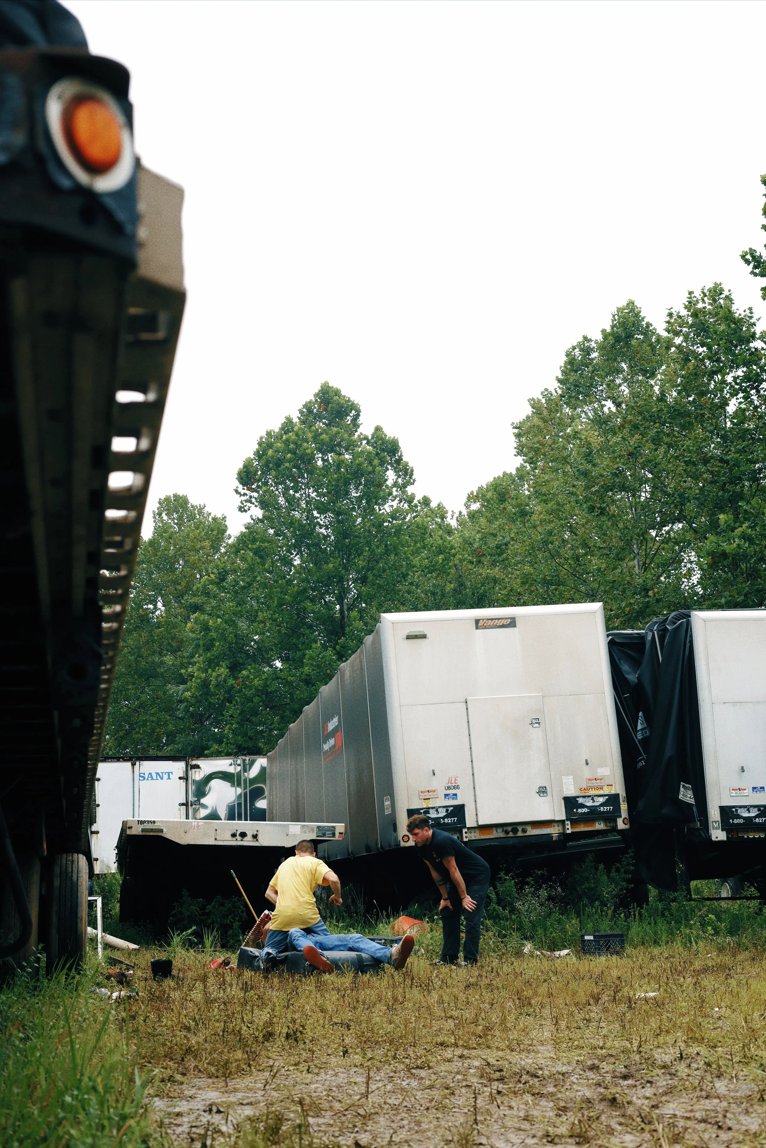 Stunt Rehearsal prior to shooting.  
