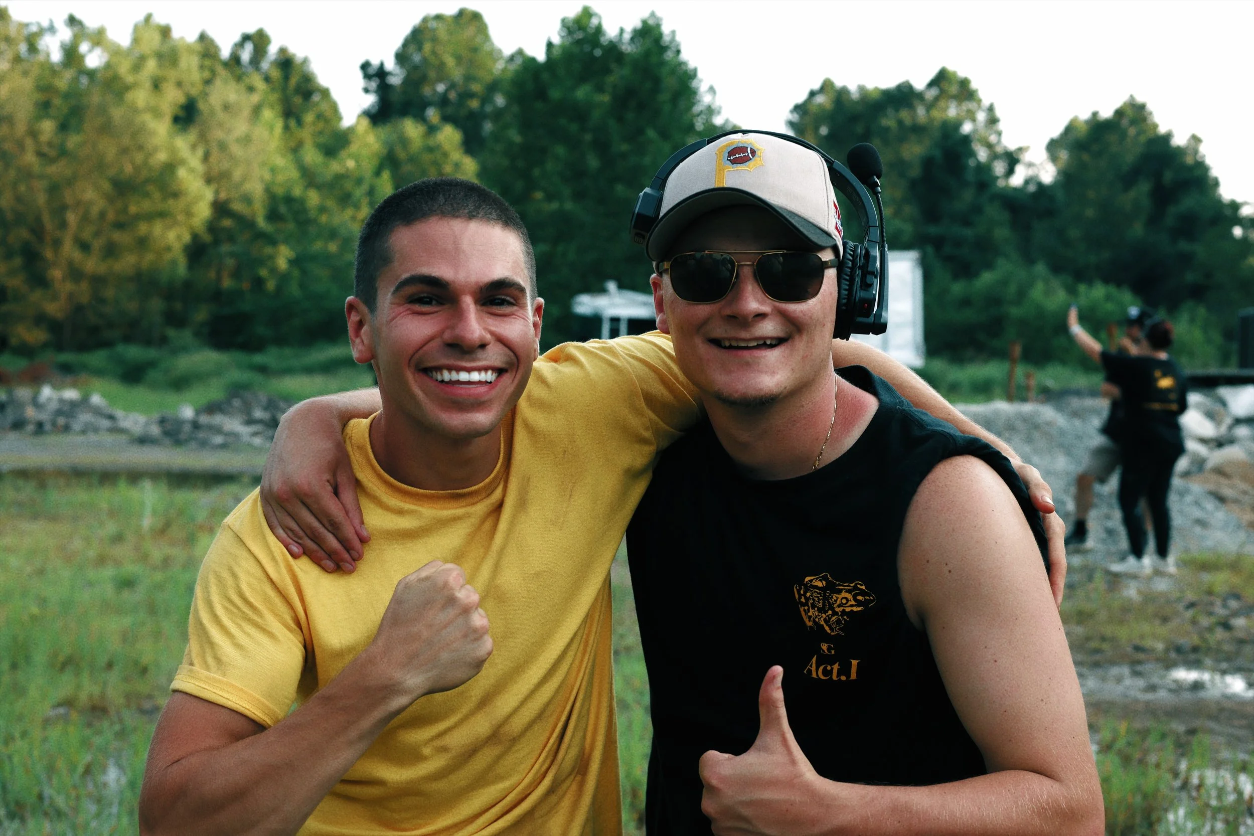 Lead Actor, Nicholas Ceniti & Director Constantine Kontos happy after a long day's work.