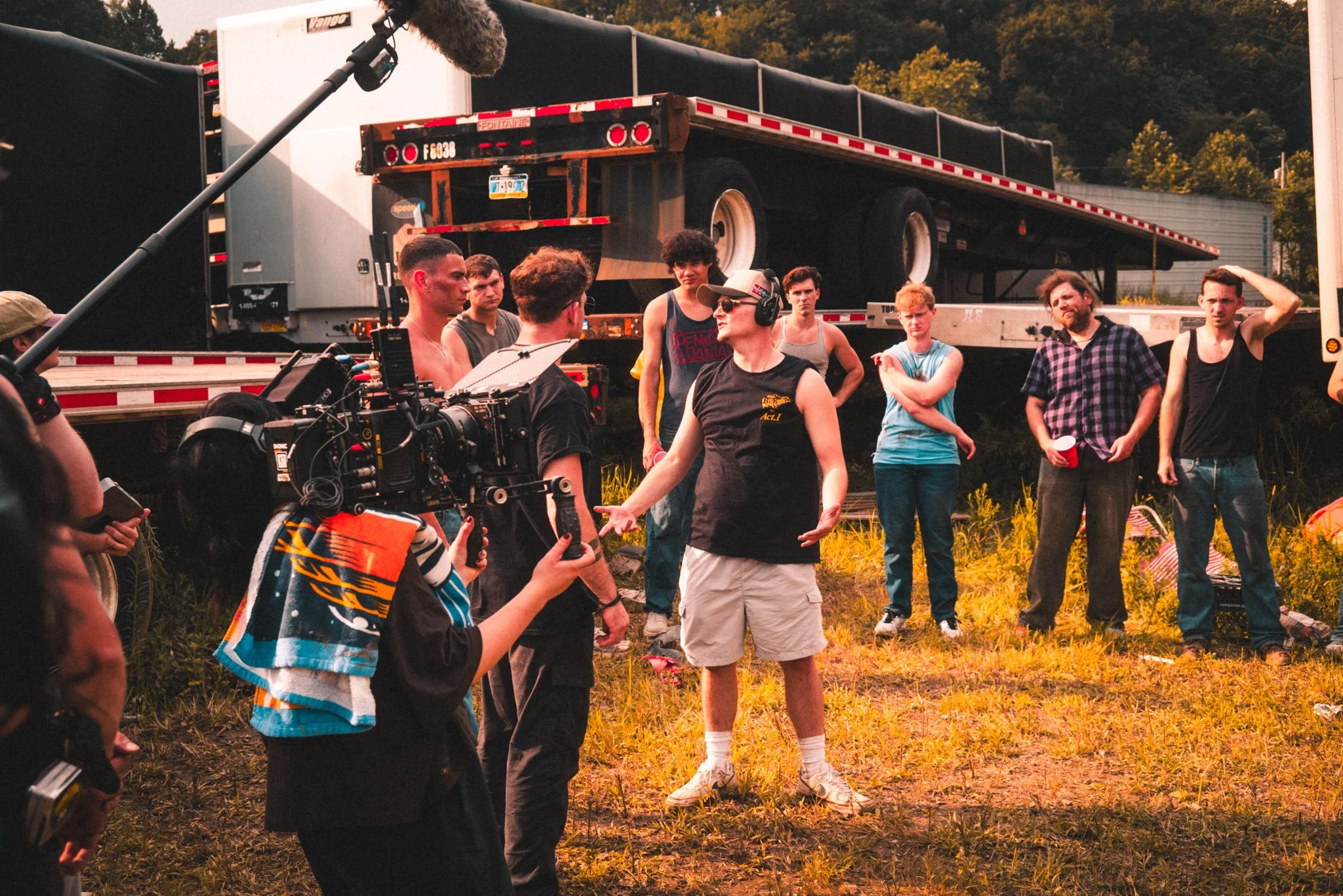 Director Constantine Kontos giving direction in-between takes. 
