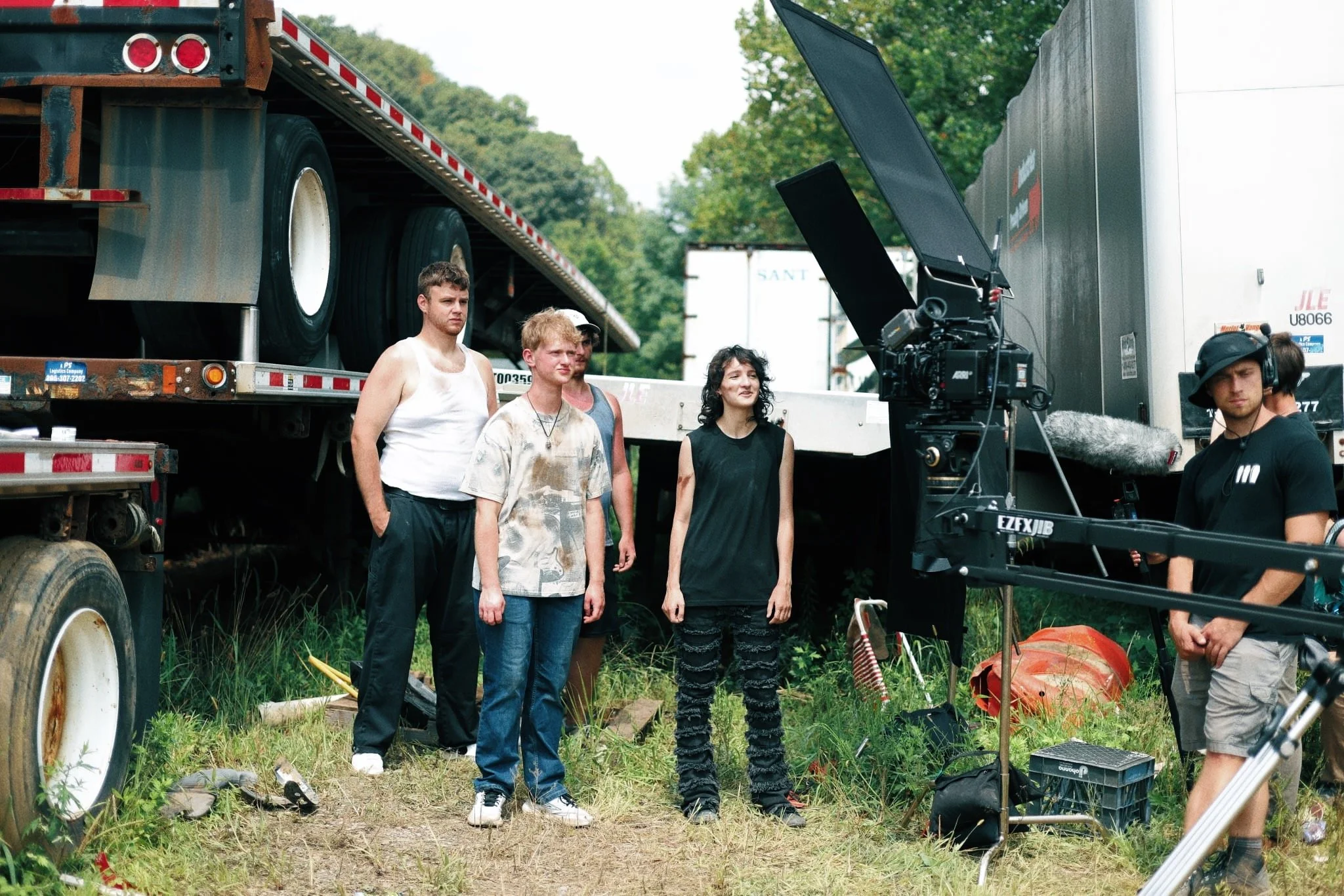 Background Actors patiently waiting for the next take. 